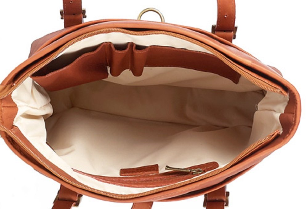 Claire Chase Women's Leather Tote Bag with Laptop Sleeve - Stylish Work Bag for Office, Business Travel & Daily Commute