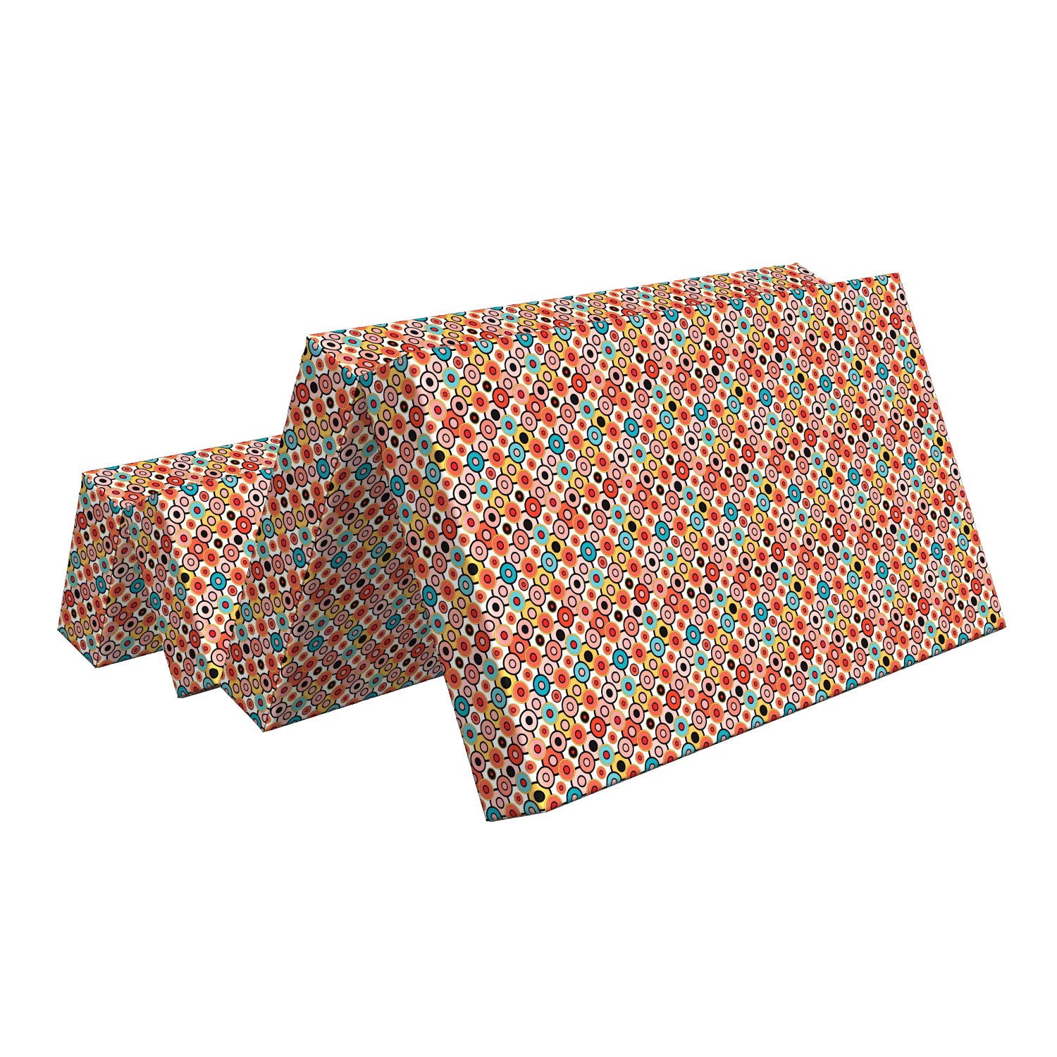 Ambesonne Vintage Foldable Mattress | Retro Bubble Design | 78.7