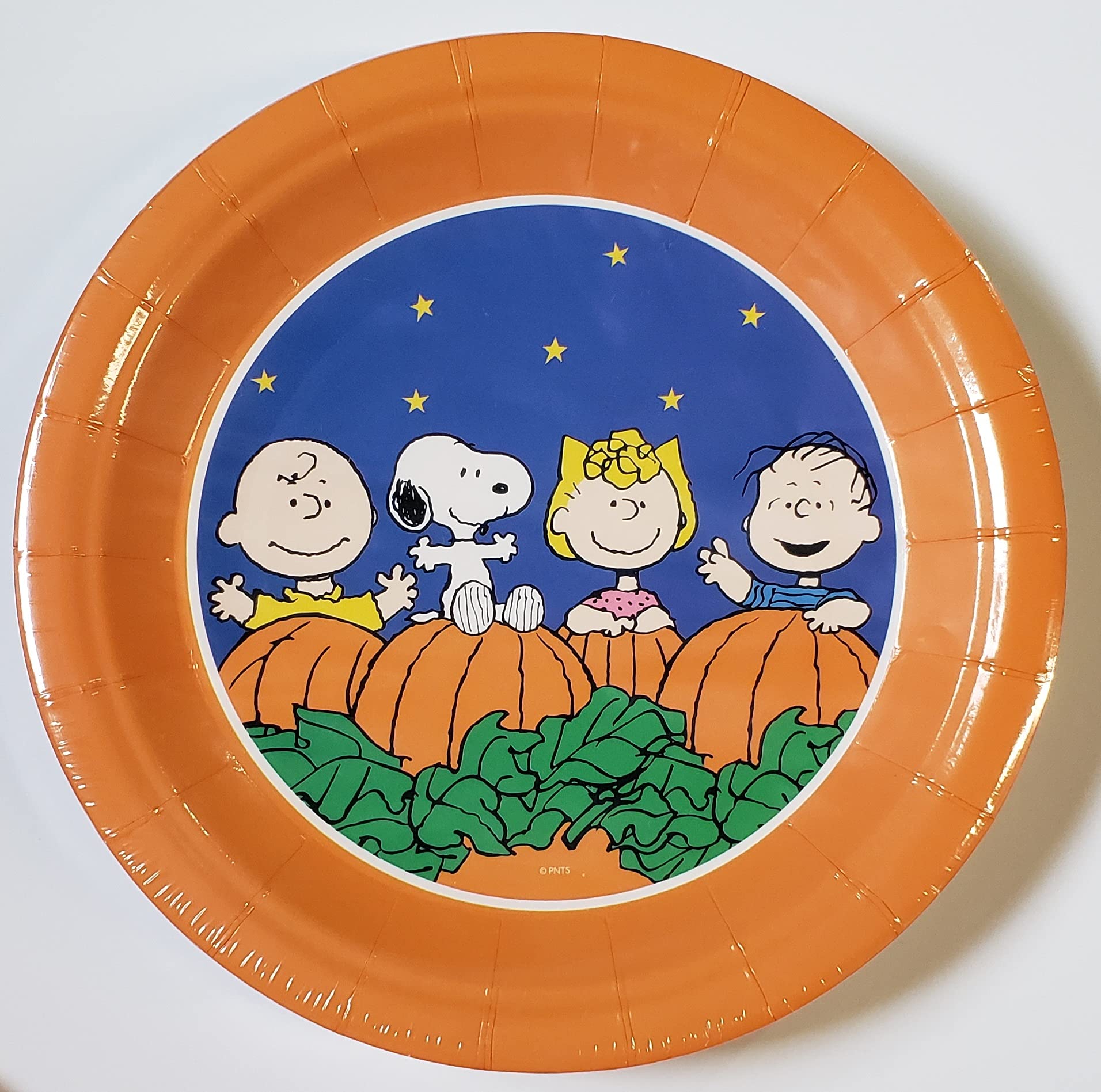 Peanuts Gang Charlie Brown & Snoopy Halloween Paper Plates - 7 Inch Great Pumpkin Dessert Plates (Set of 16) - Perfect for Halloween Parties, Thanksgiving Desserts & Themed Celebrations
