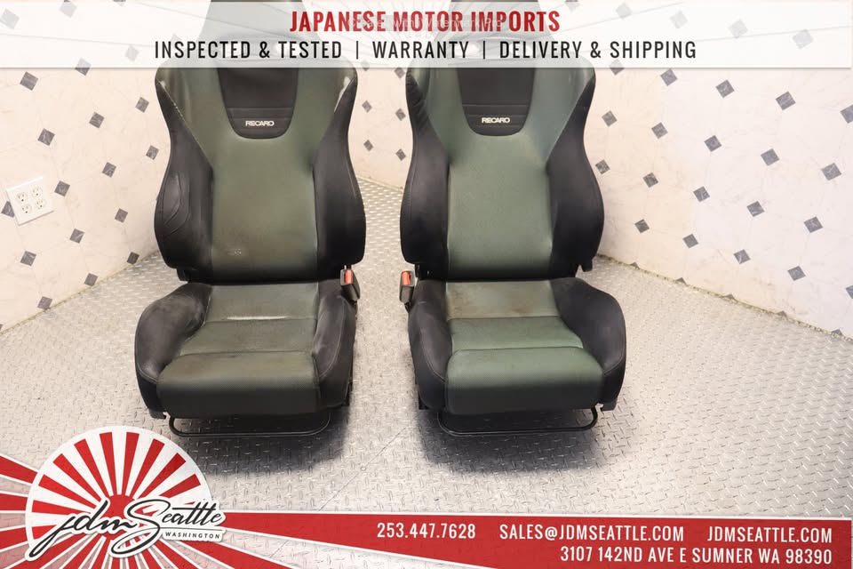 JDM Honda Accord Euro R CL7 Recaro Seats - Green Front & Rear Racing Bucket Seats | Perfect for Car Enthusiasts & Track Day Upgrades