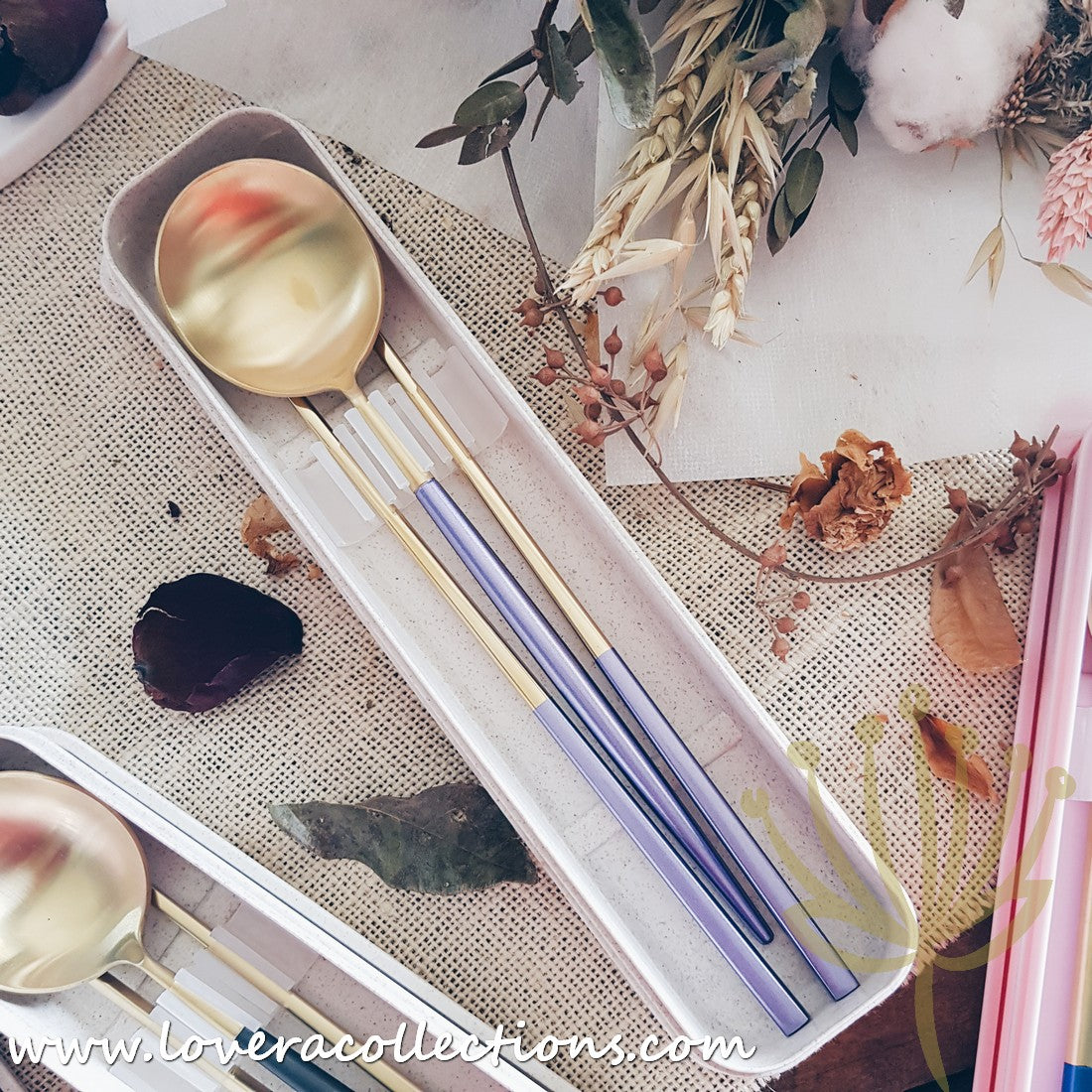 Premium 3-Piece Stainless Steel Cutlery Set - Gold Colorful Handles, SS304 Eco-Friendly Utensils with Gift Box - Perfect for Dining, Camping & Sustainable Living