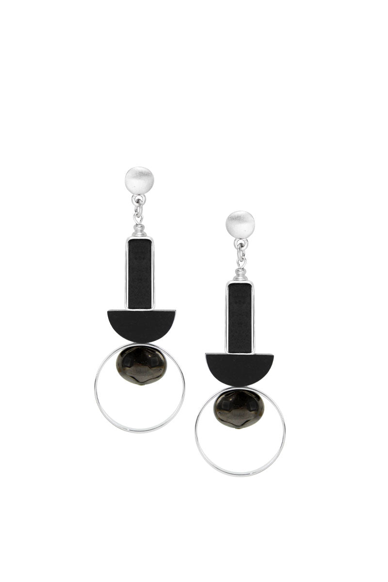 Moon Post Earrings for Women - Minimalist Silver Hoop Earrings for Everyday Wear | Perfect for Work, Date Night & Casual Outfits