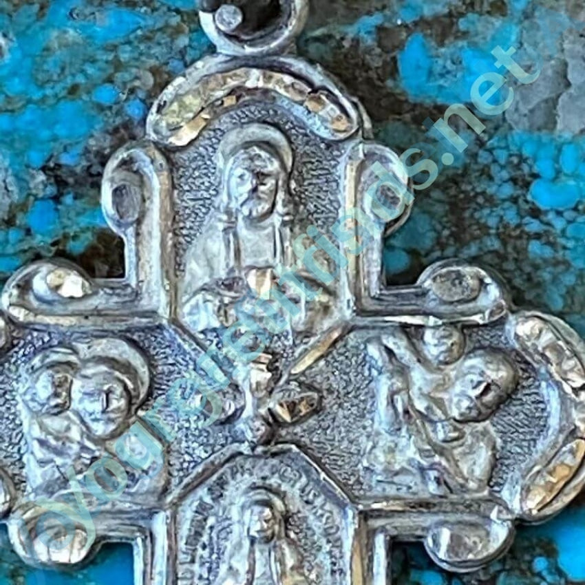 Vintage Sterling Silver Catholic Devotional Cross Pendant - Religious Jewelry for Prayer, Worship & Faithful Gifts