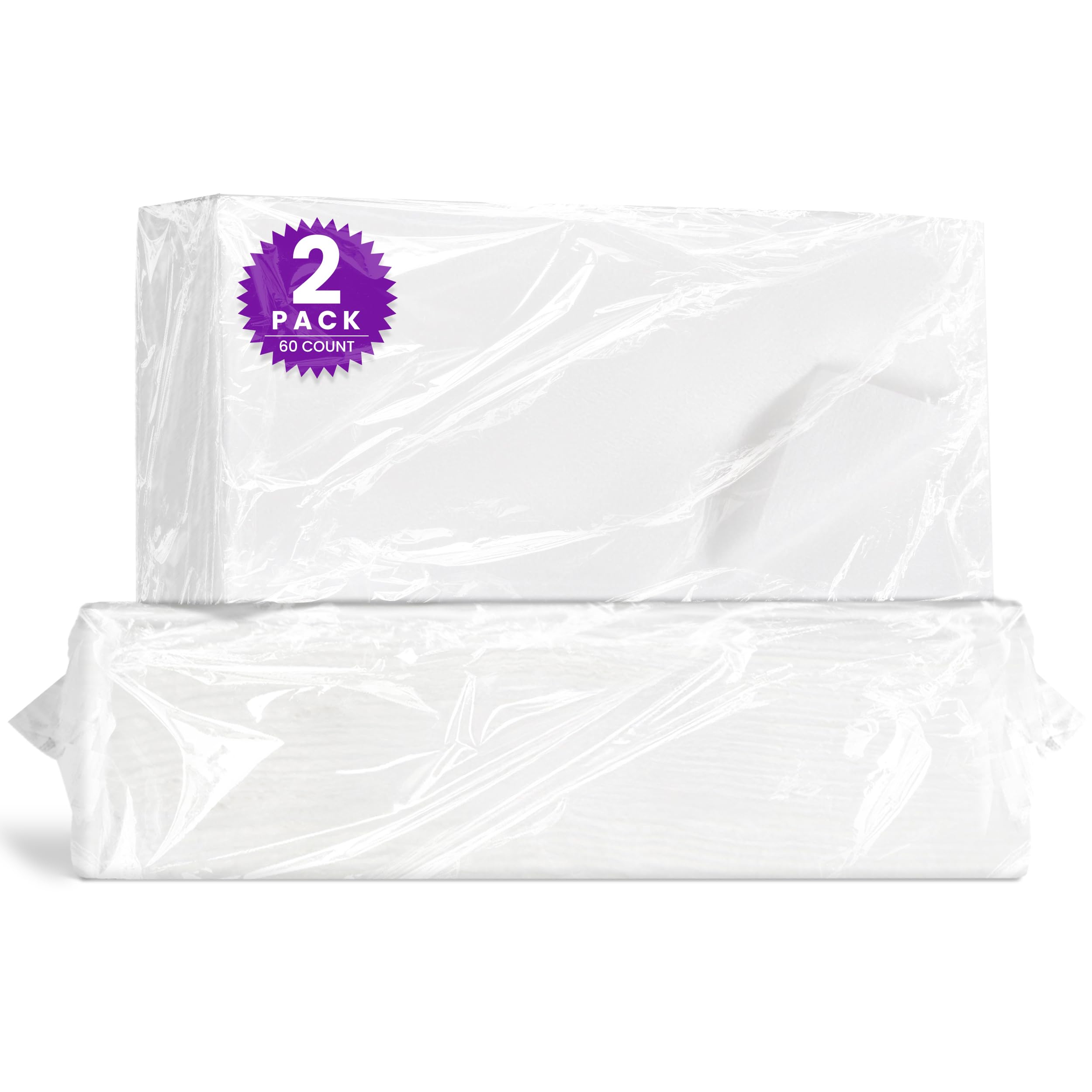 Disposable Dry Wipes for Adults & Baby - 60 Count (2 Packs of 30) - Soft & Strong Washcloths for Incontinence Care, Diaper Changing & Skin Cleansing - 7