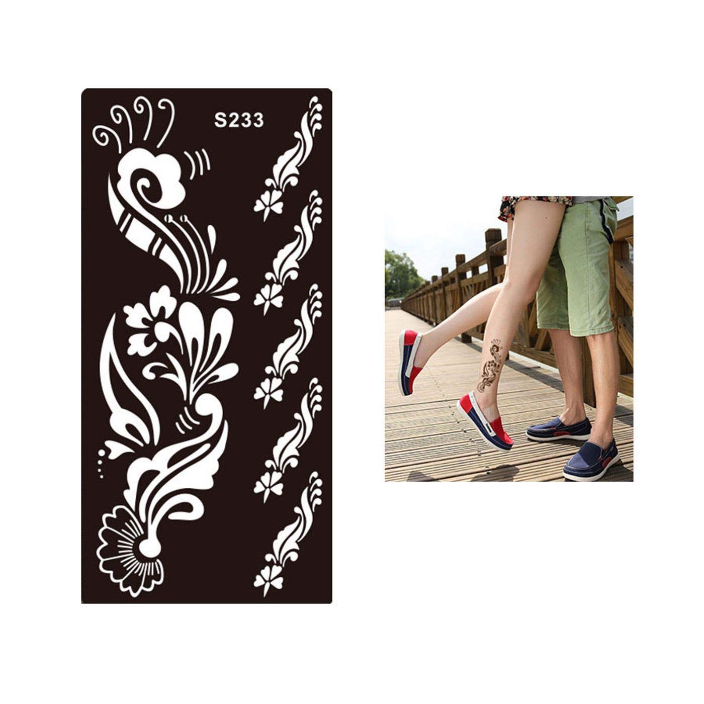 Premium Henna Stencil Stickers for Hands, Body, Fingers & Face - DIY Mehndi Design Templates for Women, Girls & Kids (Pack of 2) - Perfect for Weddings, Festivals & Special Occasions
