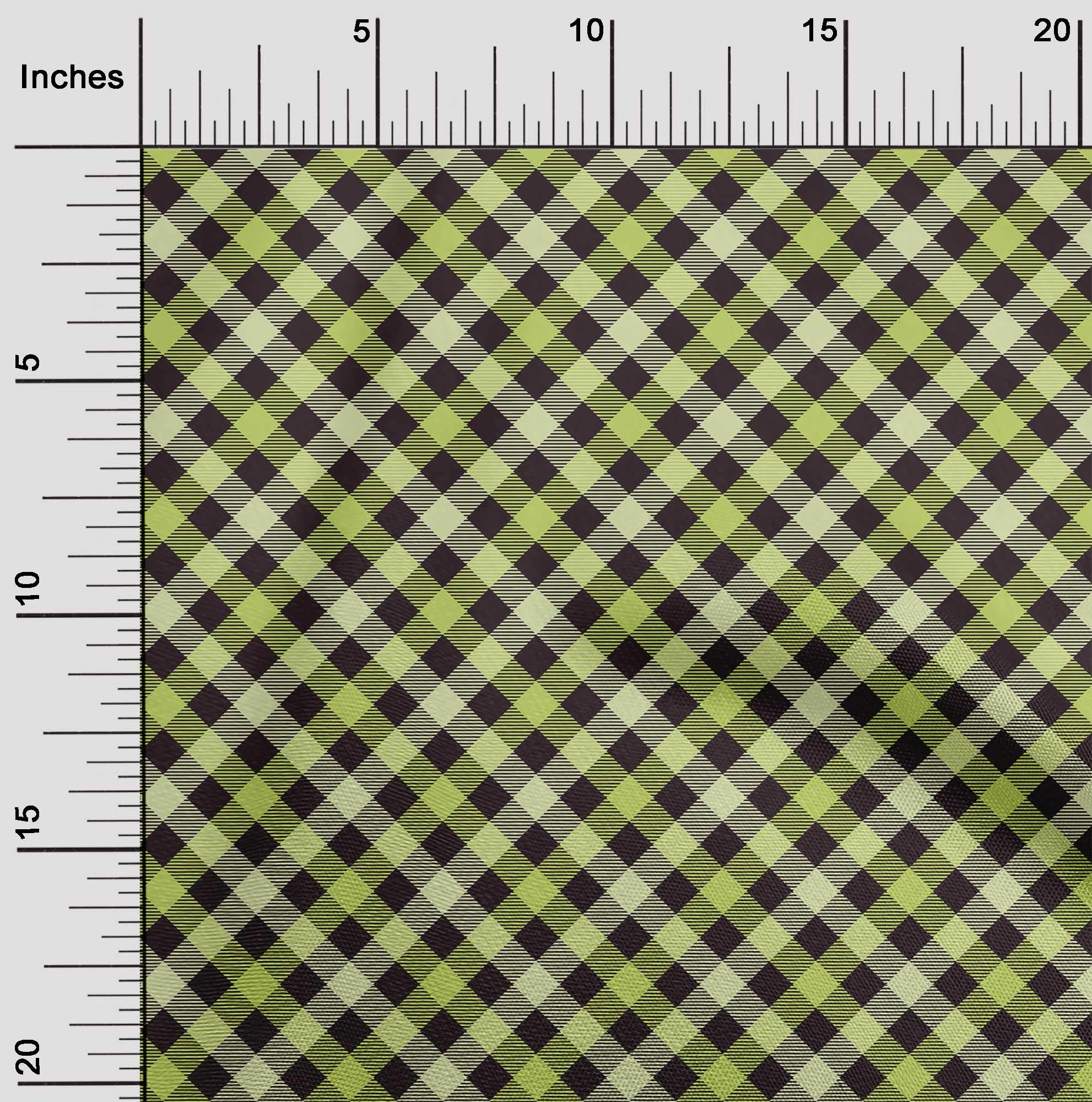 oneOone Polyester Spandex Lime Green Check Print Dress Fabric - 56 Inch Wide by The Yard | Perfect for DIY Dresses, Skirts & Home Decor Projects