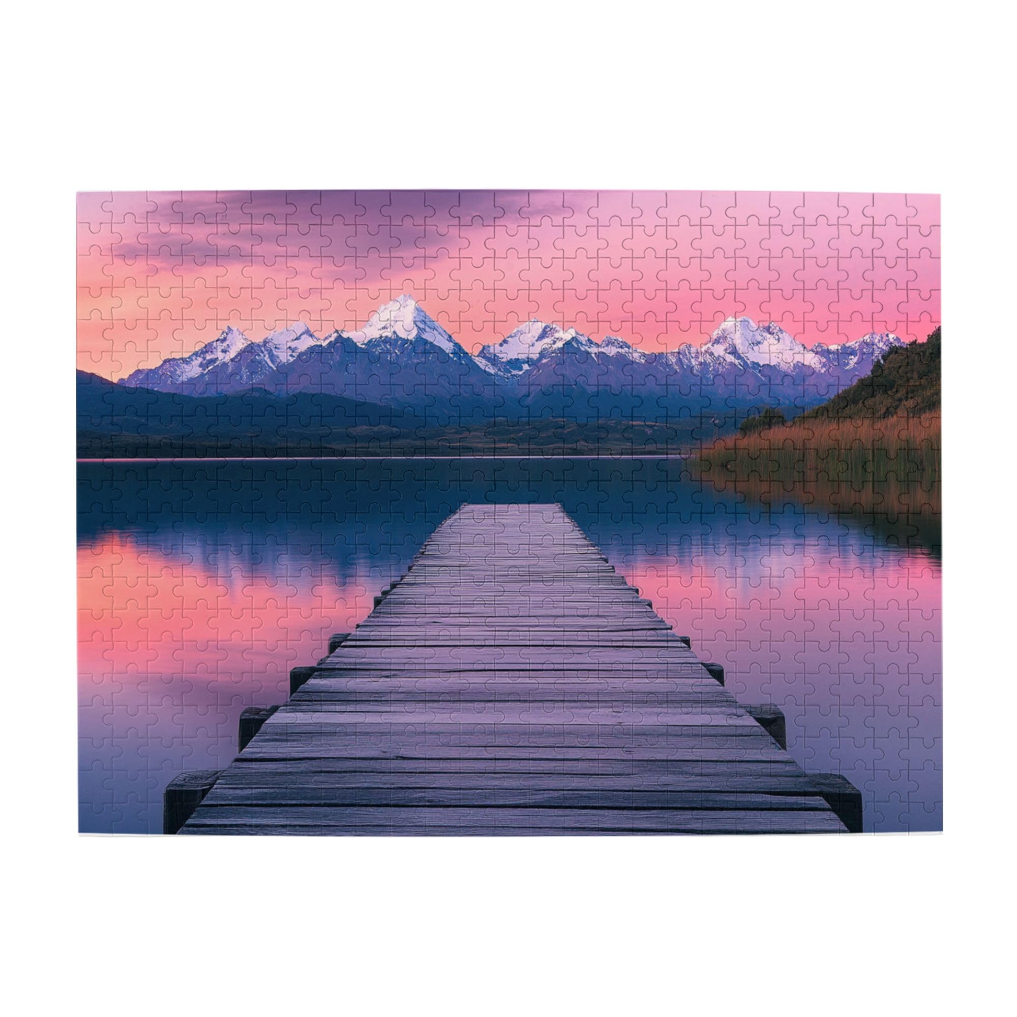 500-Piece Snowy Mountain & Lake Wooden Jigsaw Puzzle for Adults - Scenic Landscape Photography, Creative Hobby Activity for Stress Relief & Relaxation - Perfect for Home Decor, Family Game Night & Mindfulness Practice