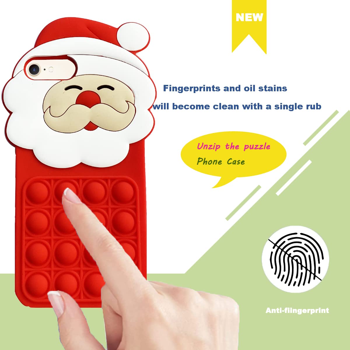 Santa Claus Pop it Phone Case for iPhone 7/8/SE/6S/6 4.7