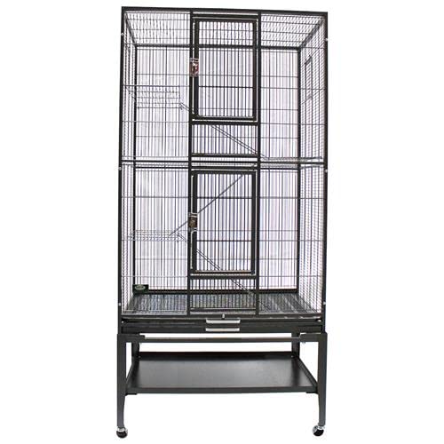 Premium Congo Cage & Starter Kit for Sugar Gliders - Complete Habitat Set with Durable Cage, Exercise Wheel, Nutritious Food Mix, Water Bottle, Feeding Bowls & Cozy Nest Pouch - Perfect for Small Pet Homes, Vet Clinics & Exotic Animal Enthusiasts