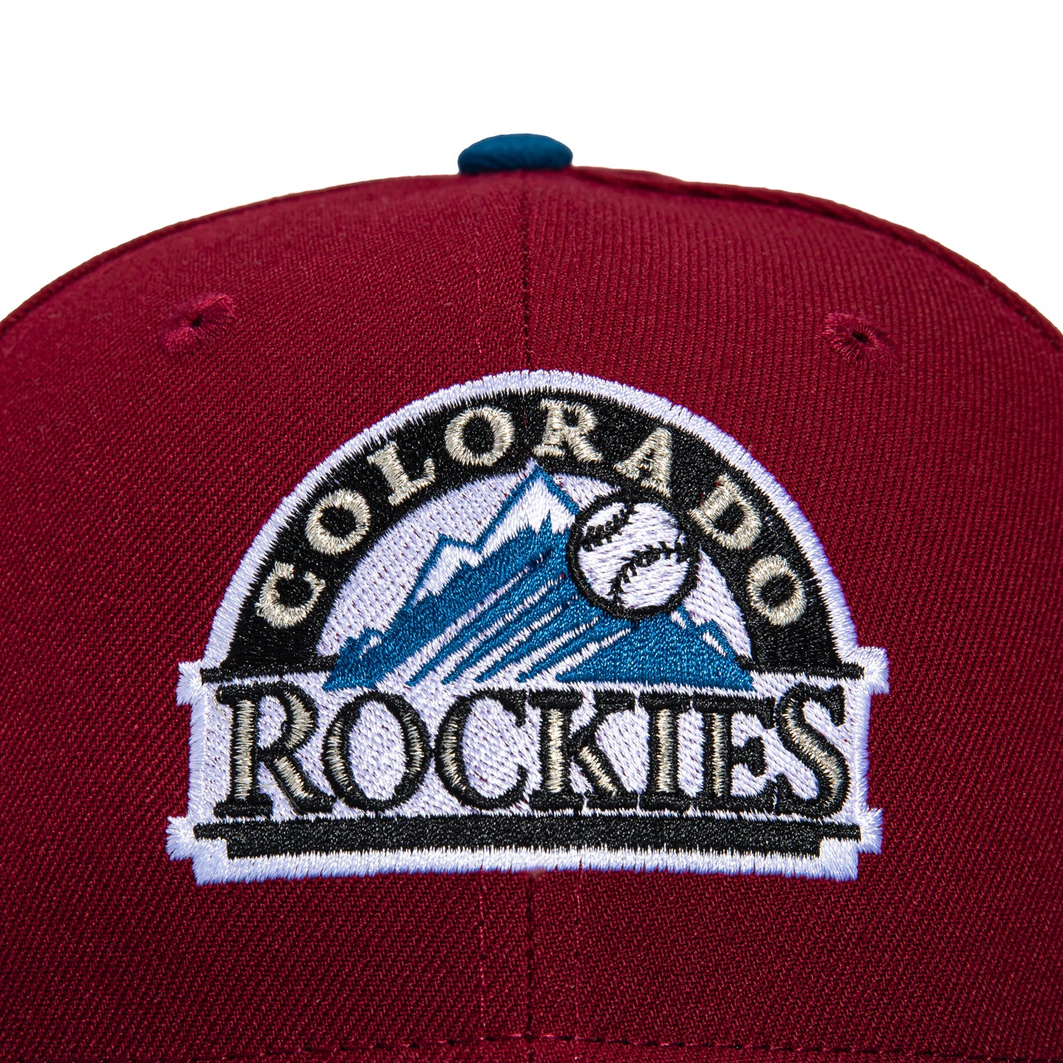 New Era 59Fifty Colorado Rockies 10th Anniversary Patch Logo Baseball Cap - Cardinal & Indigo Colors | Perfect for Baseball Games, Sports Fans & Streetwear Fashion