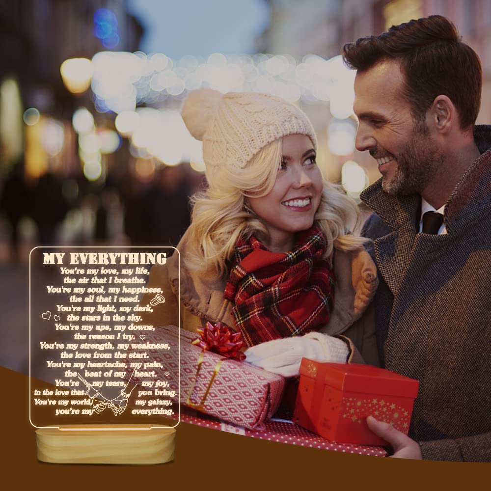 Romantic Acrylic Night Light - Valentine's Gift for Wife/Husband | Birthday, Anniversary Present for Couples