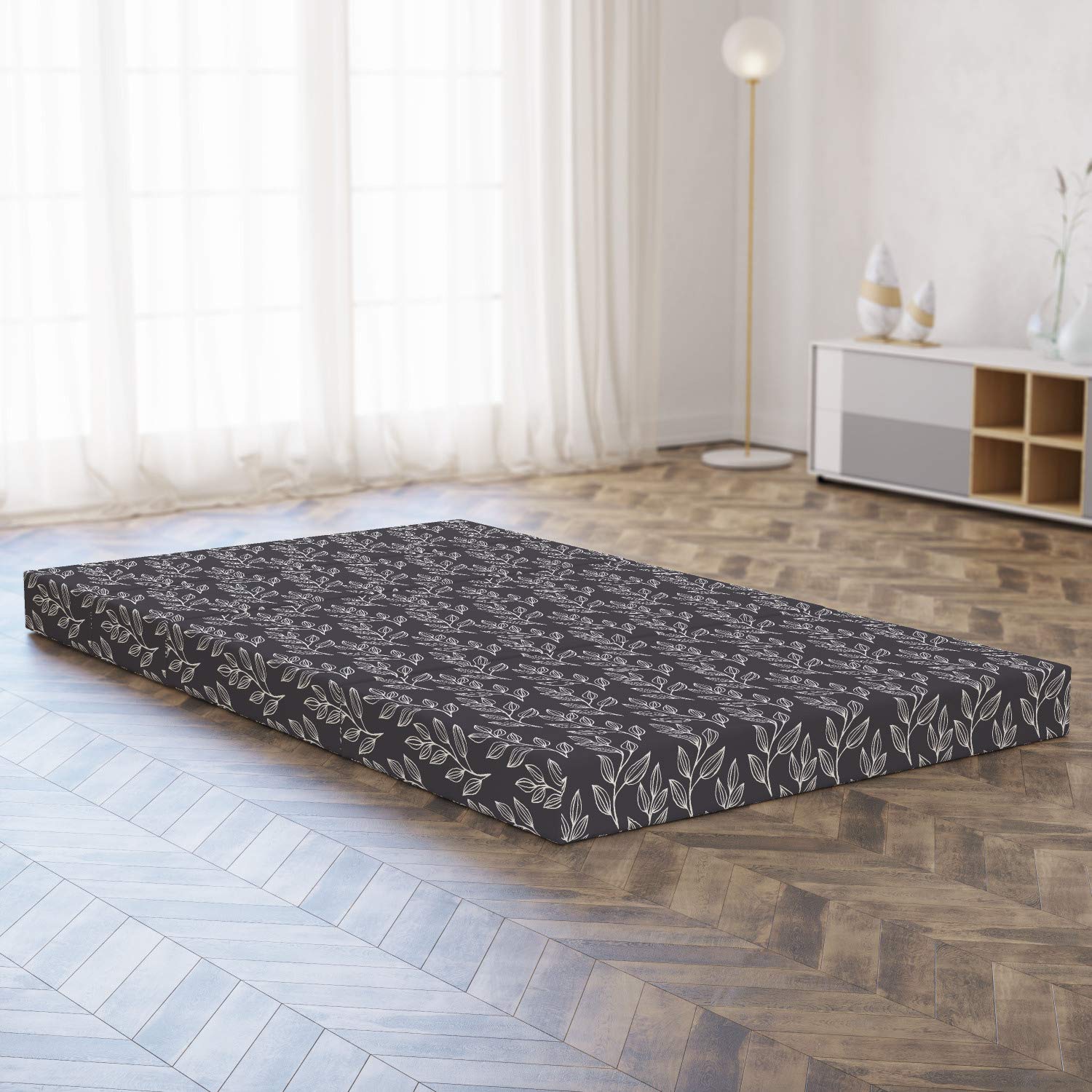 Ambesonne Vintage Leafy Branches Foldable Mattress - 78.7
