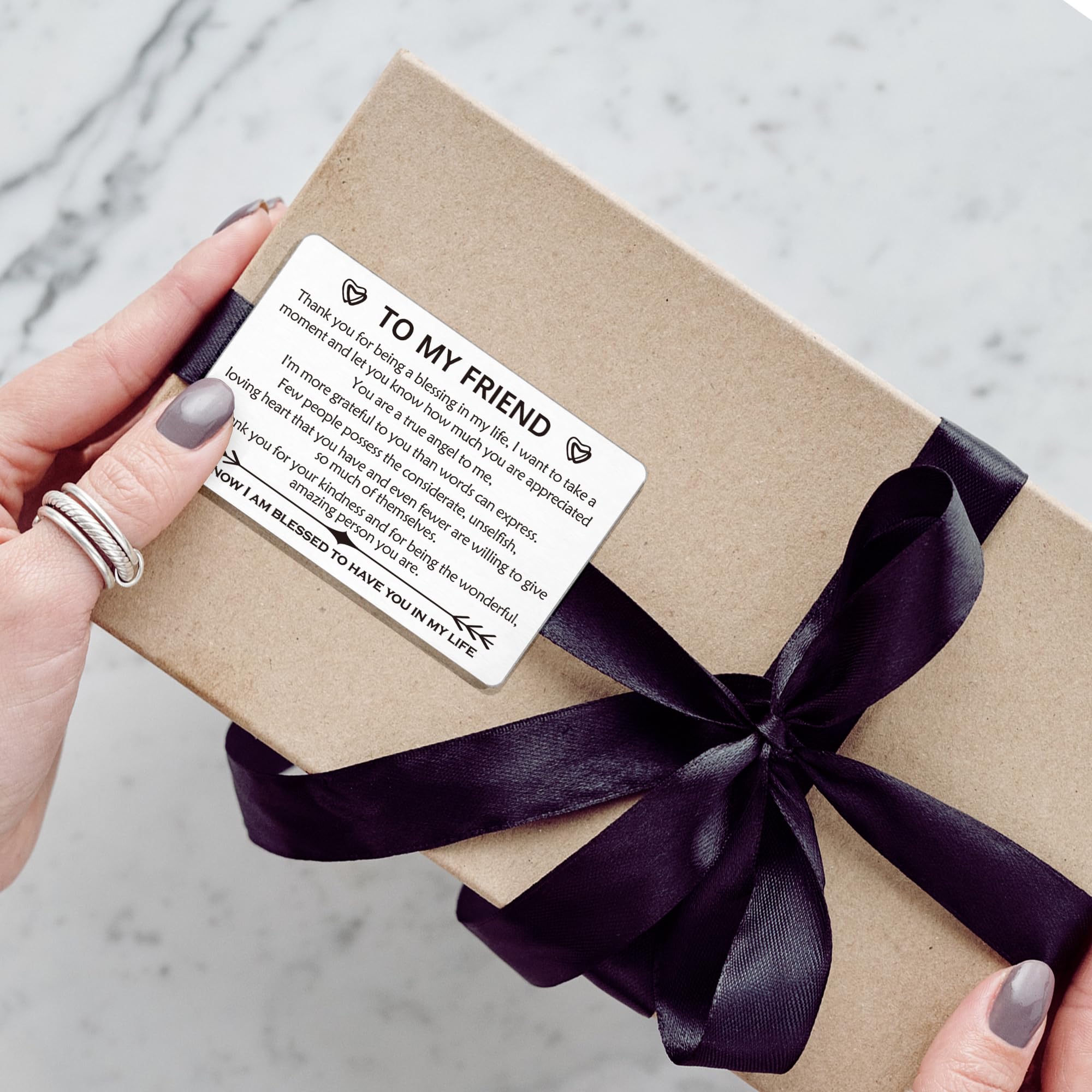 Best Friend Birthday Card for Women - Personalized Engraved Sister Friendship Gift for Her, Ideal for Birthday, Wedding, Christmas Celebrations and Special Occasions