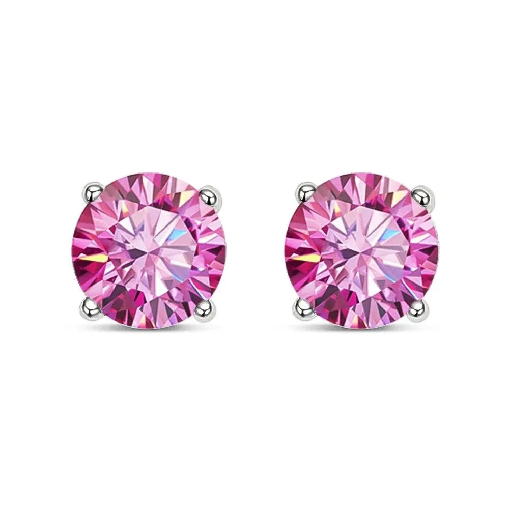 KNOBSPIN Moissanite Stud Earrings for Women & Men - 925 Sterling Silver Plated with 18K White Gold, Sparkling Fine Jewelry - Perfect for Weddings, Anniversaries & Special Occasions
