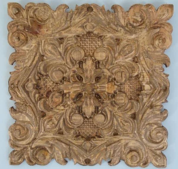 Handcrafted Square Rose Medallion Wood Wall Decor - Vintage Home Art for Living Room, Bedroom & Dining Room Décor