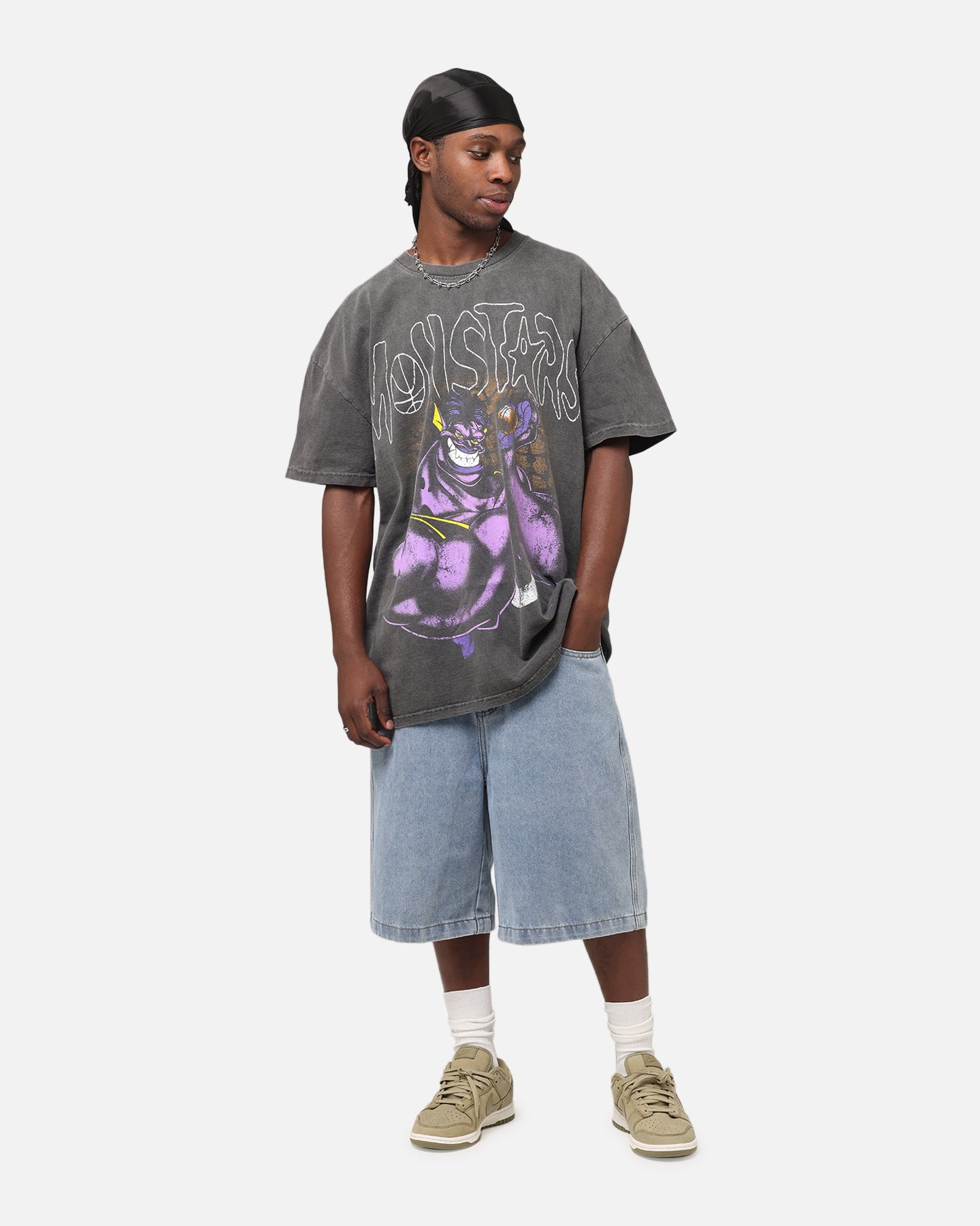 Vintage Space Jam Monstars Heavyweight T-Shirt - Black Wash - American Thrift Style - Perfect for Casual Wear, Cosplay, and 90s Nostalgia Fans
