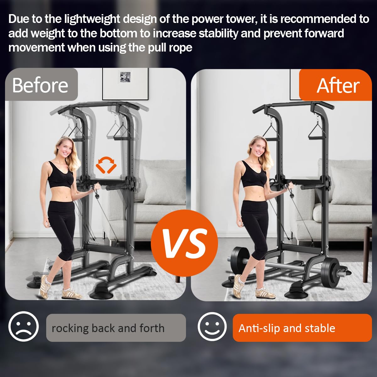 Adjustable Power Tower Pull Up & Dip Station - Multi-Function Home Gym Equipment for Strength Training, Fitness Workout (Perfect for Home Gym, Garage Workouts & Full-Body Exercises)