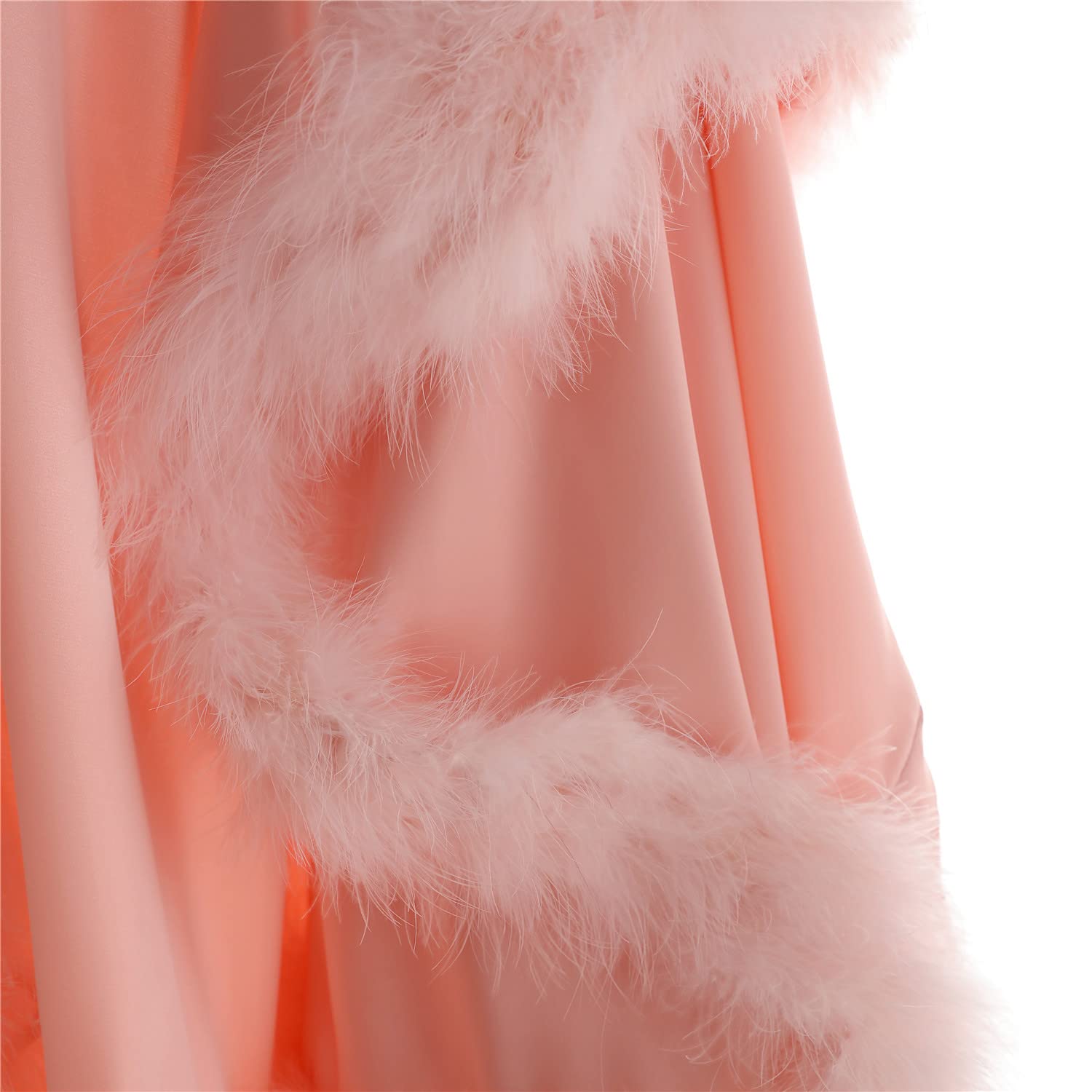 Elegant Women's Feather Bridal Robe - Vintage Hollywood Style Silk Kimono - Maternity & Photoshoot Dressing Gown - Luxurious Bathrobe & Sexy Lingerie for Weddings, Boudoir & Special Occasions