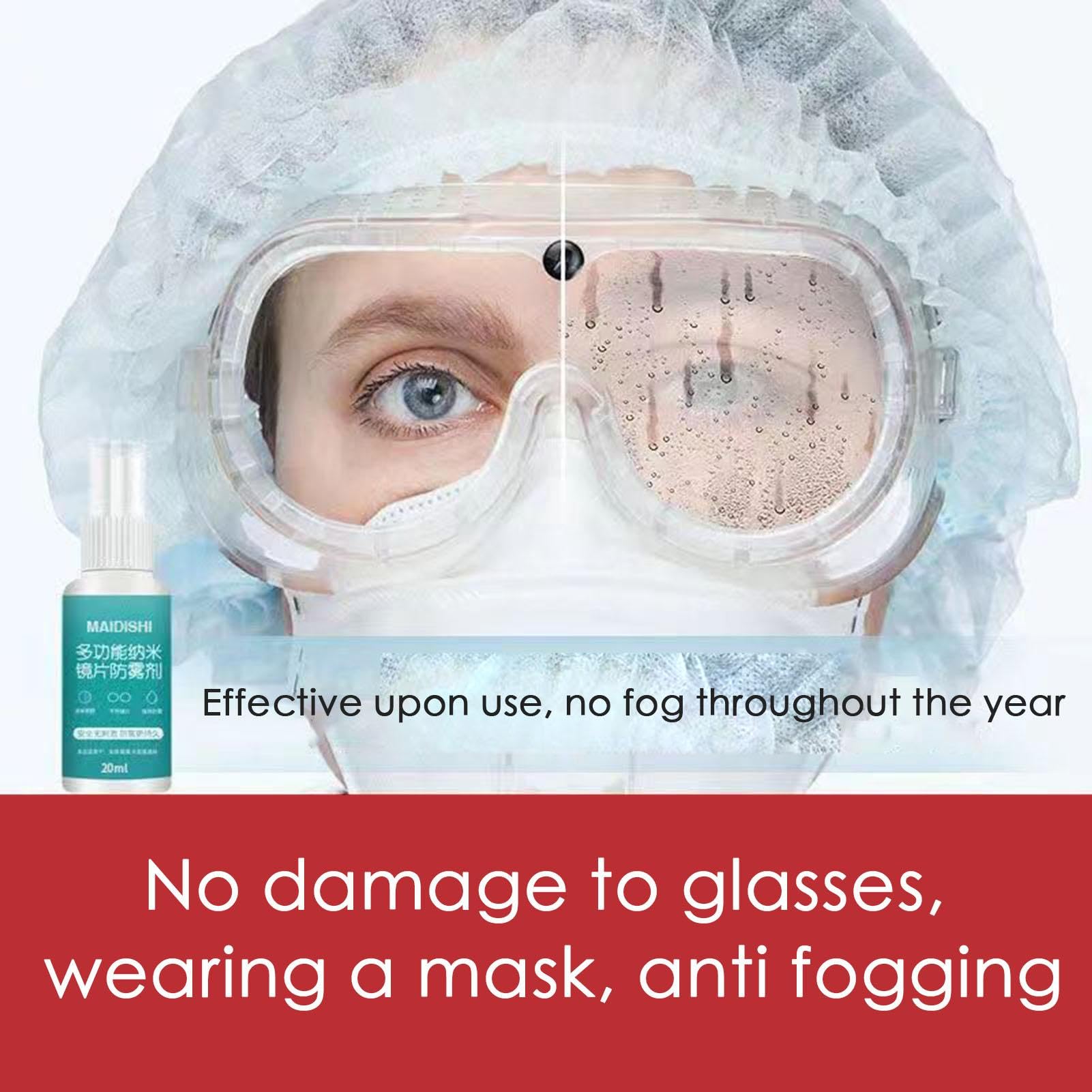 Anti Fog Spray for Swim Goggles & Eyeglasses - 20ml Defogger Liquid Prevents Fogging on Mirrors, Sunglasses & Ski Goggles | Perfect for Swimming, Skiing & Everyday Use
