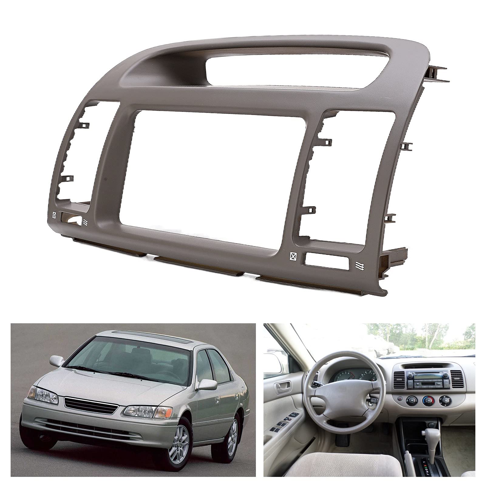 2 Din Car Stereo Radio Fascia Panel - ABS Replacement Dashboard Frame for Toyota Camry 2000-2003 Models | Perfect for Car Audio System Upgrades & Custom Installations