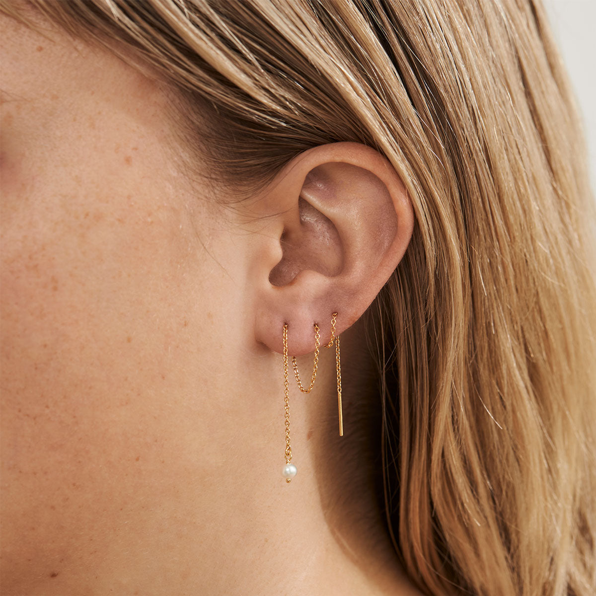 Dainty Gold Pearl Threader Earrings for Women - Elegant & Minimalist Jewelry for Everyday Wear, Parties & Special Occasions