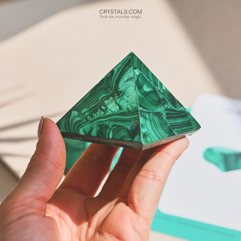 Natural Malachite Pyramid Stone - Healing Crystal for Meditation, Energy Balancing & Home Decor | Perfect for Spiritual Gifts, Yoga & Feng Shui