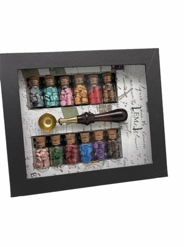 Premium Bead Sealing Wax Kit - Elegant Gift Box with Wax Sticks, Spoon & Seal Stamp - Perfect for DIY Crafts, Wedding Invitations & Scrapbooking