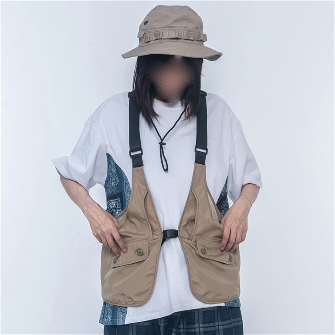 Men's Outdoor Multi-Pocket Sleeveless Vest - Lightweight Fishing & Streetwear Jacket for Hiking, Camping & Urban Fashion