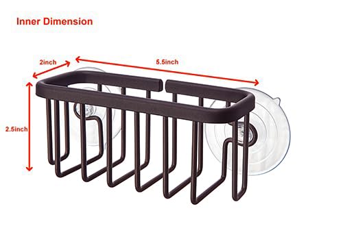 SunnyPoint NeverRust Aluminum Kitchen Sink Suction Holder - Sponge & Scrubber Organizer for Dishes, Soap Dispenser - Oil Bronze (6x2.5x2.75in) - Perfect for Kitchen & Bathroom Countertop Organization