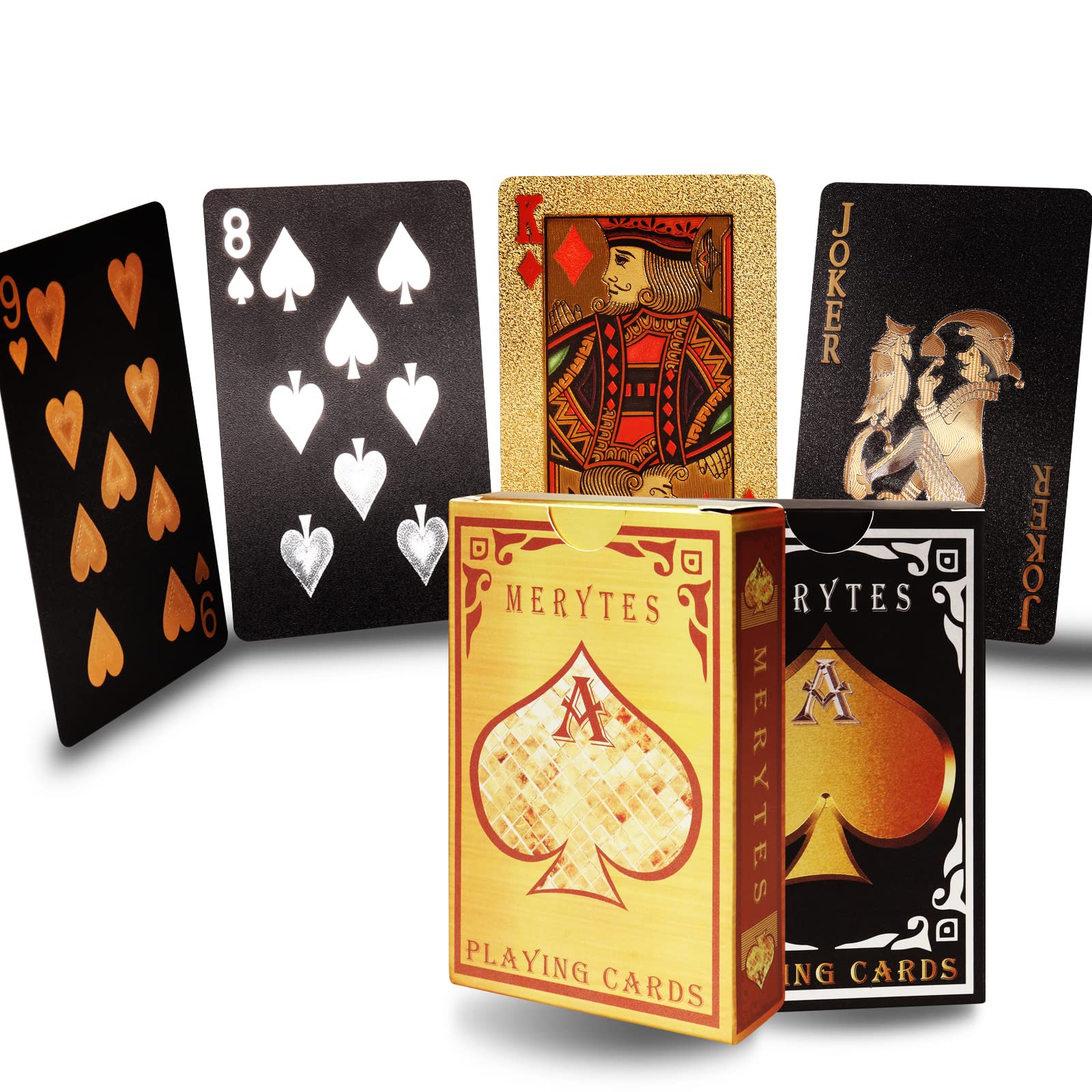 2 Decks of Waterproof Plastic Poker Cards - Flexible PVC Playing Cards for Magic Tricks & Card Games | Perfect for Casino Nights, Poker Parties & Travel Entertainment