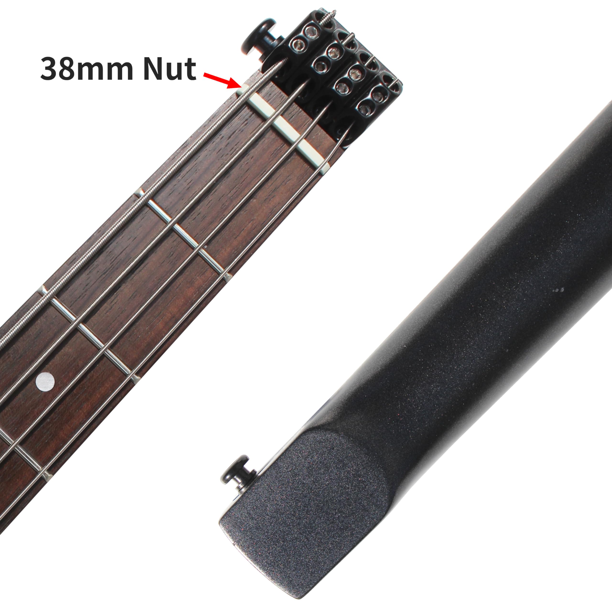 Headless 4-String Electric Bass Guitar with Gig Bag, Truss Rod & Cable - Perfect for Travel, Practice & Live Performances