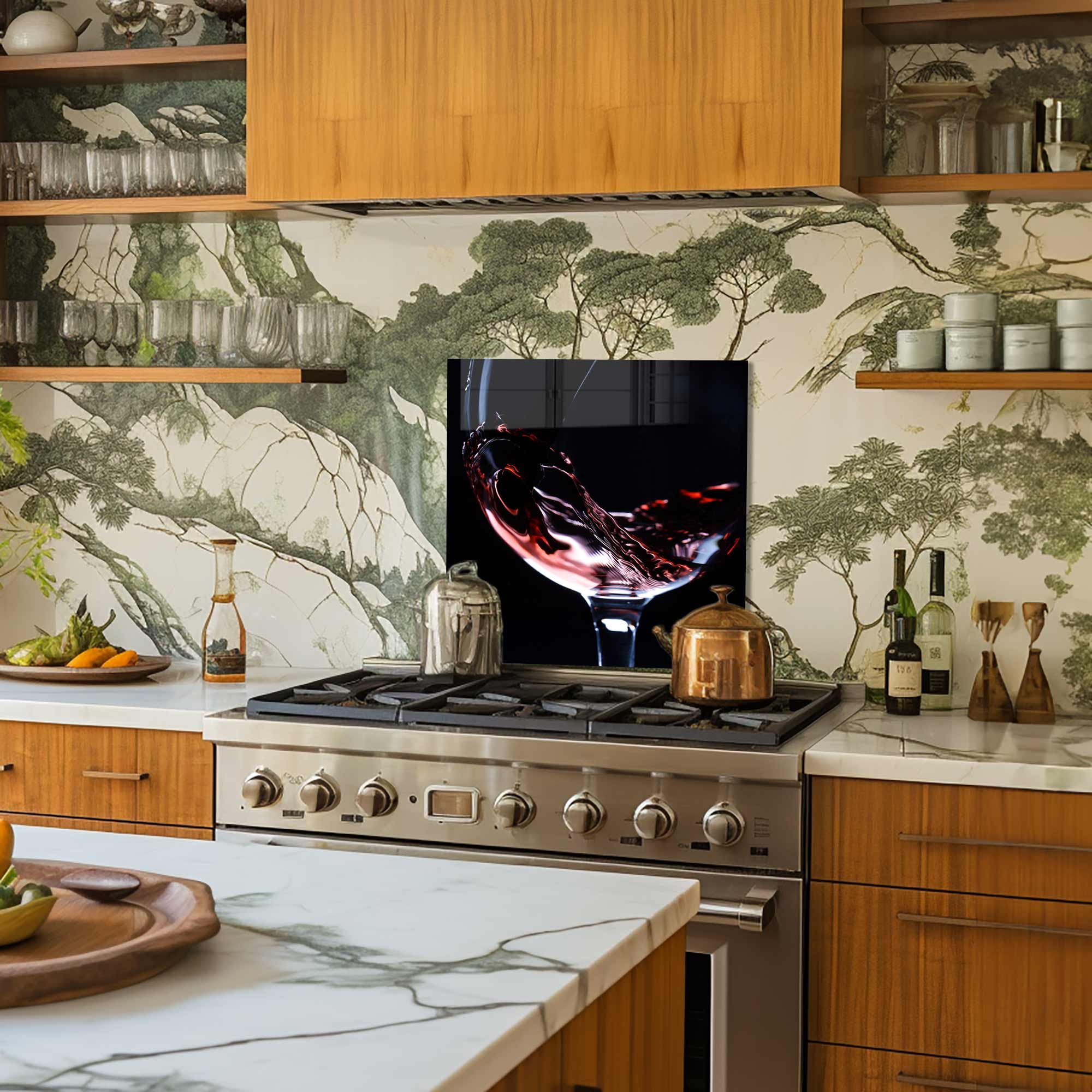 Premium Tempered Glass Wine Splashback - Elegant Kitchen Backsplash for Wine Enthusiasts | Perfect for Home Bars, Kitchens & Dining Areas