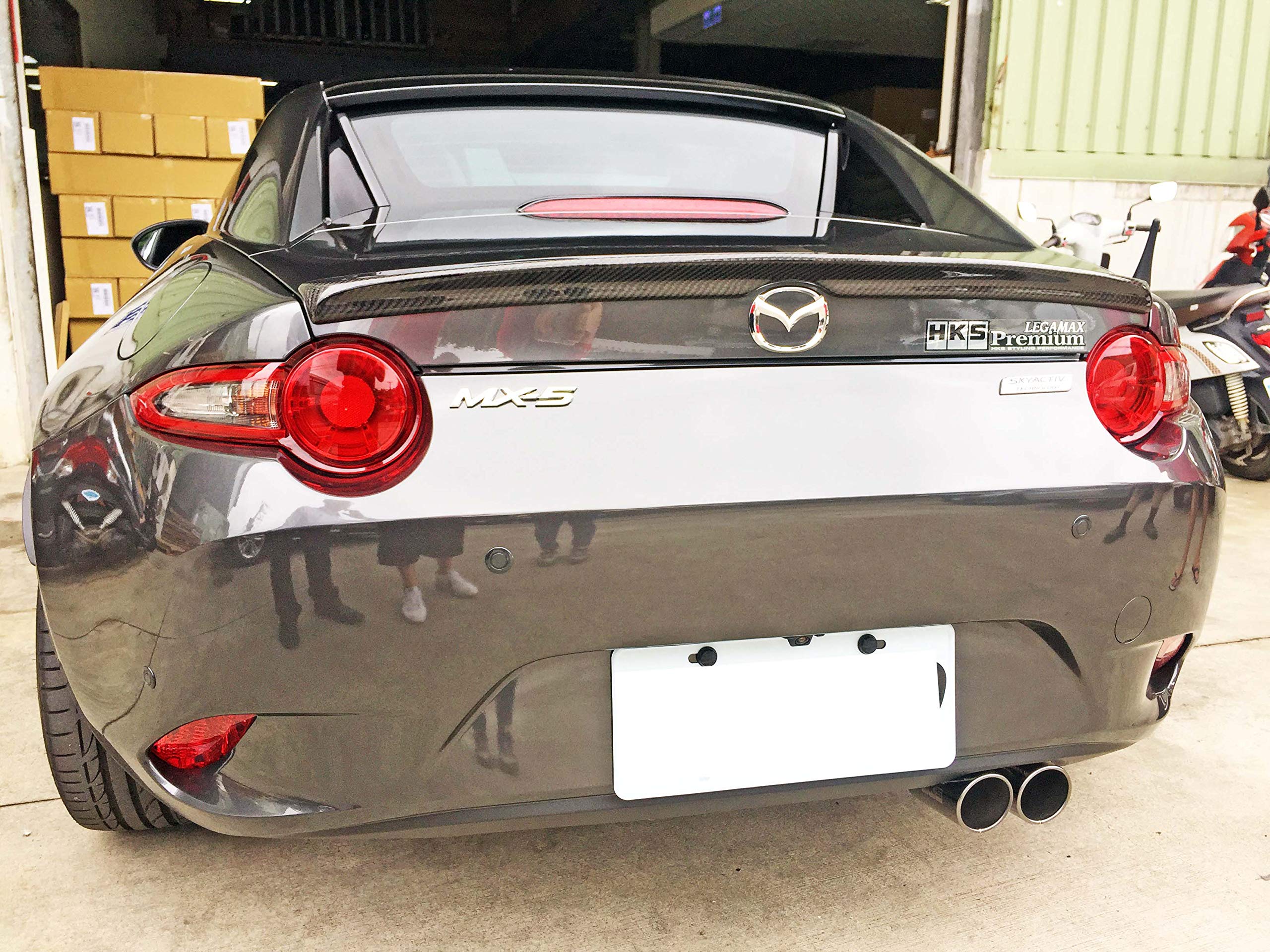 Carbon Fiber Rear Trunk Boot Spoiler for 2016-2025 Mazda Miata MX-5 ND Roadster - Fastback DTO Style Retractable Design | Enhances Aerodynamics & Sporty Look for Street Racing & Car Shows