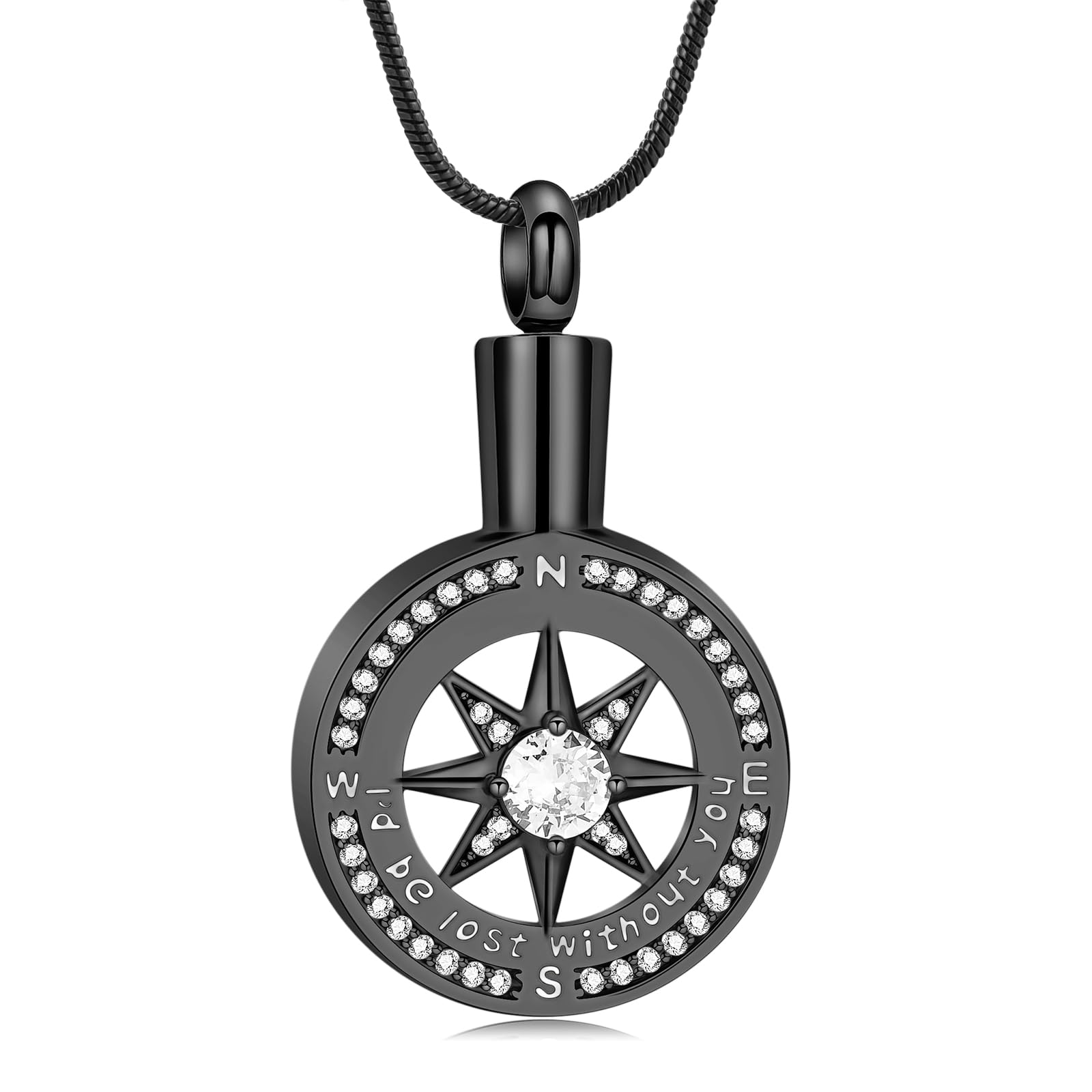 Compass Cremation Jewelry Pendant - Memorial Keepsake Urn Necklace for Ashes - Personalized Memorial Jewelry for Loved Ones | Perfect for Remembrance, Grieving & Honoring Special Memories