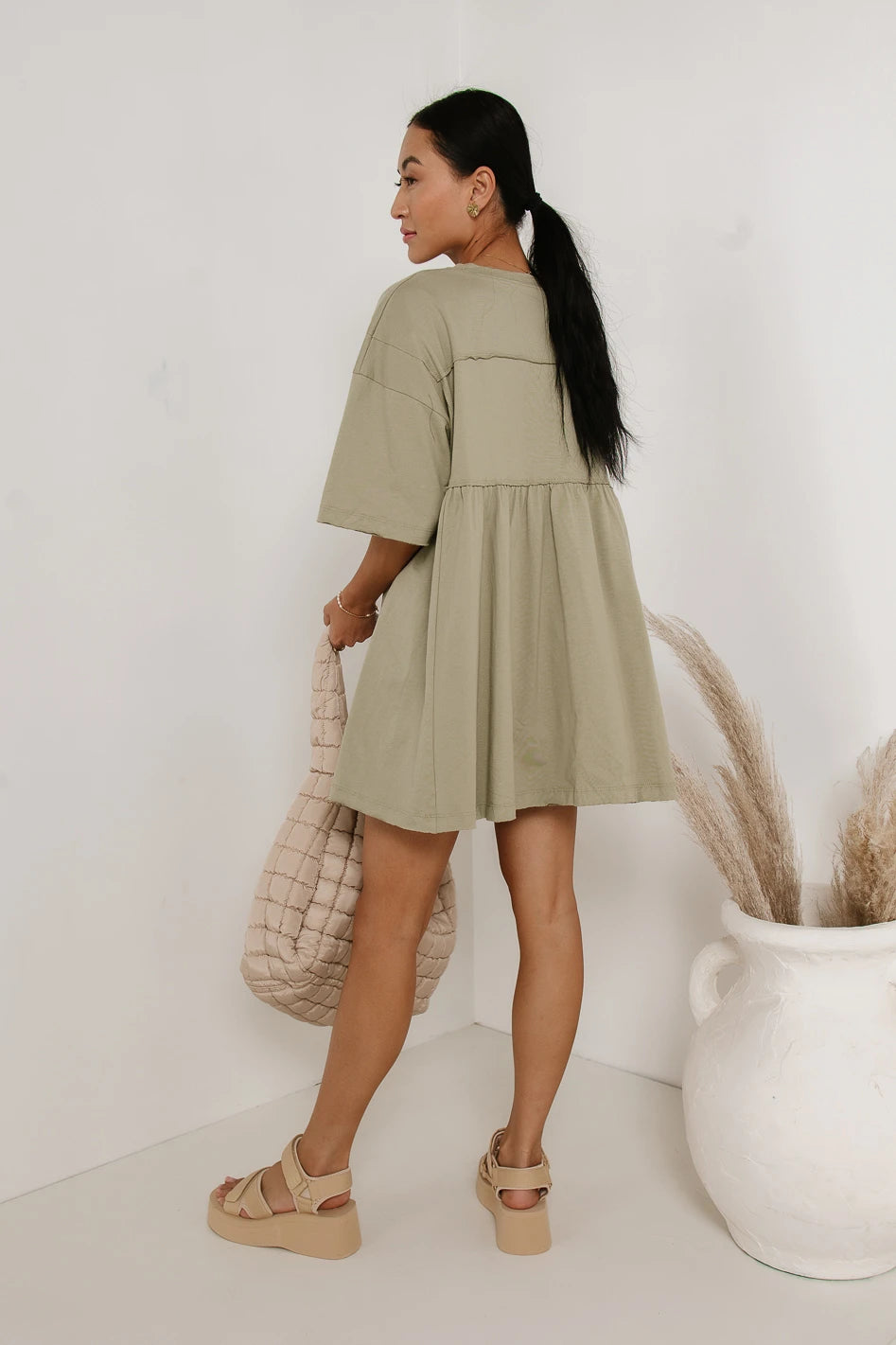 Lennox Olive Green Mini Dress for Women - Elegant & Comfortable Summer Outfit for Casual Wear, Date Night & Parties
