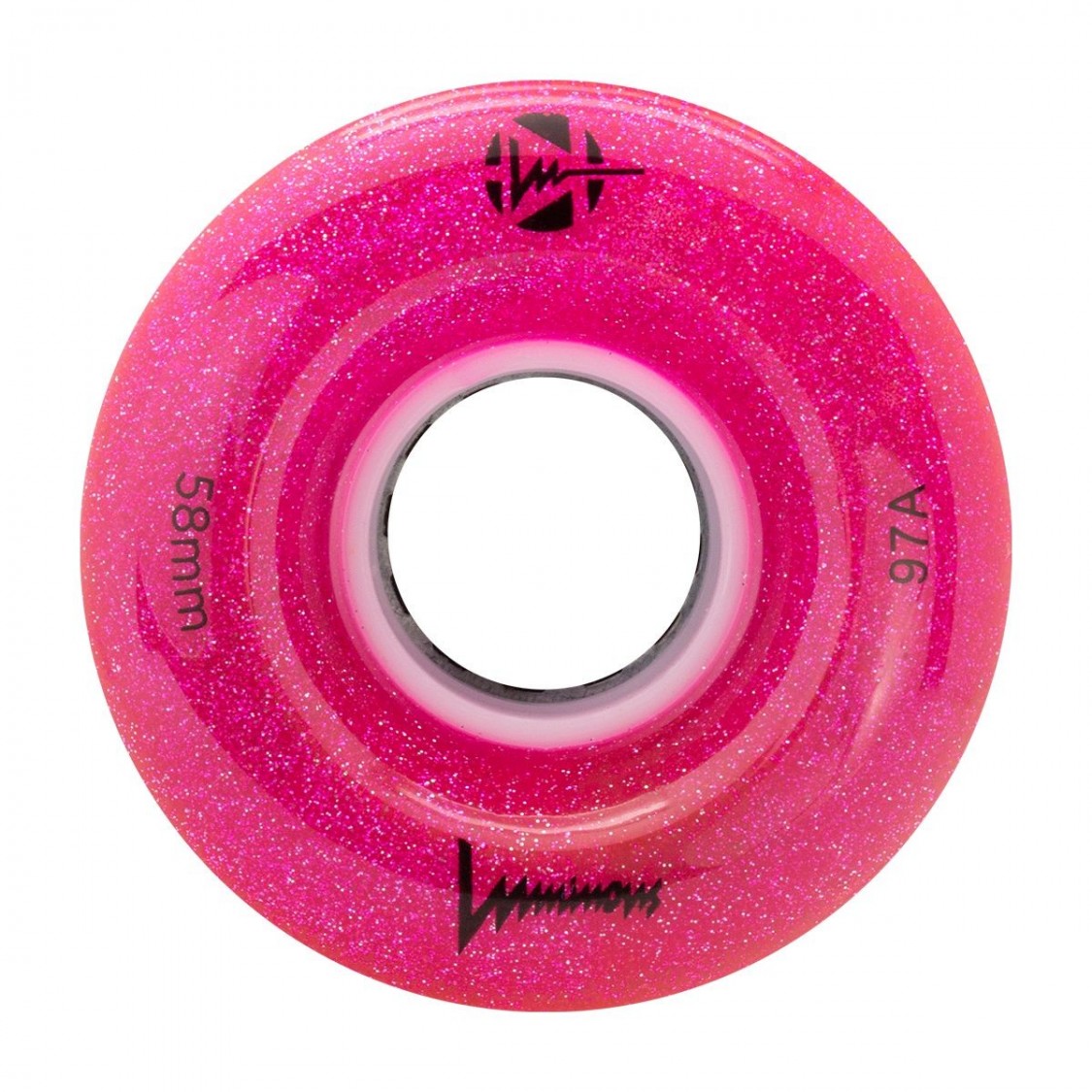 Glitter LED Light Up Wheels 58mm - 4 Pack for Skateboards, Roller Skates & Scooters - Glow in The Dark for Night Riding & Outdoor Fun