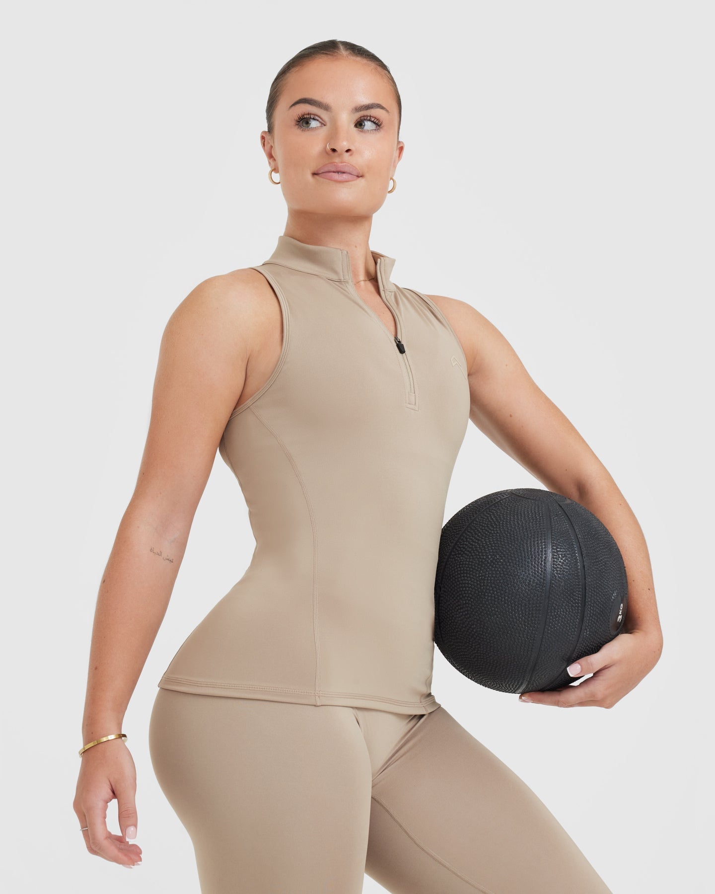 Timeless Half Zip Tank Top for Women - Soft & Comfortable Sandstone Pullover for Casual Wear & Layering