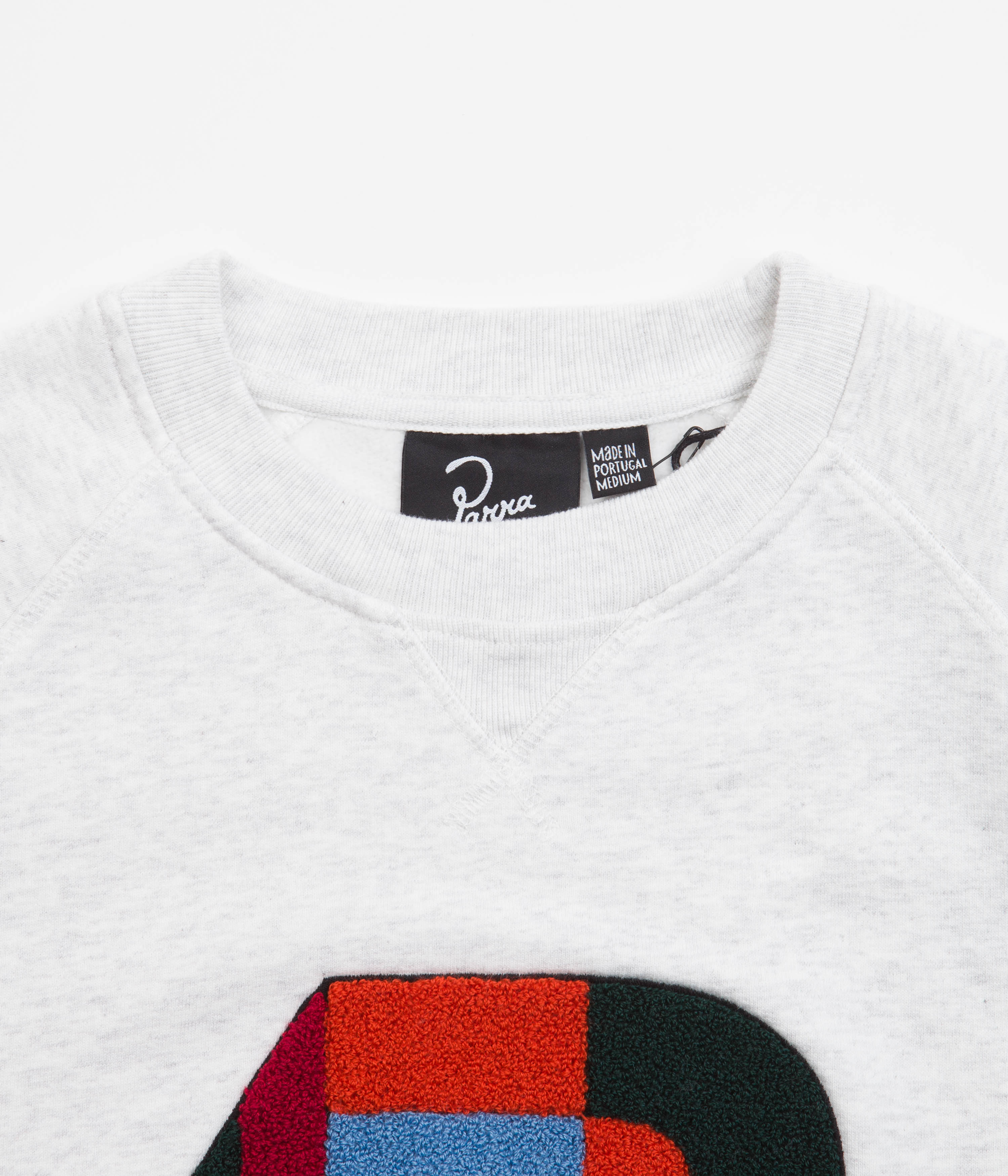 Parra Building Block Logo Crewneck Sweatshirt - Ash Grey | Unisex Casual Pullover for Streetwear & Everyday Comfort
