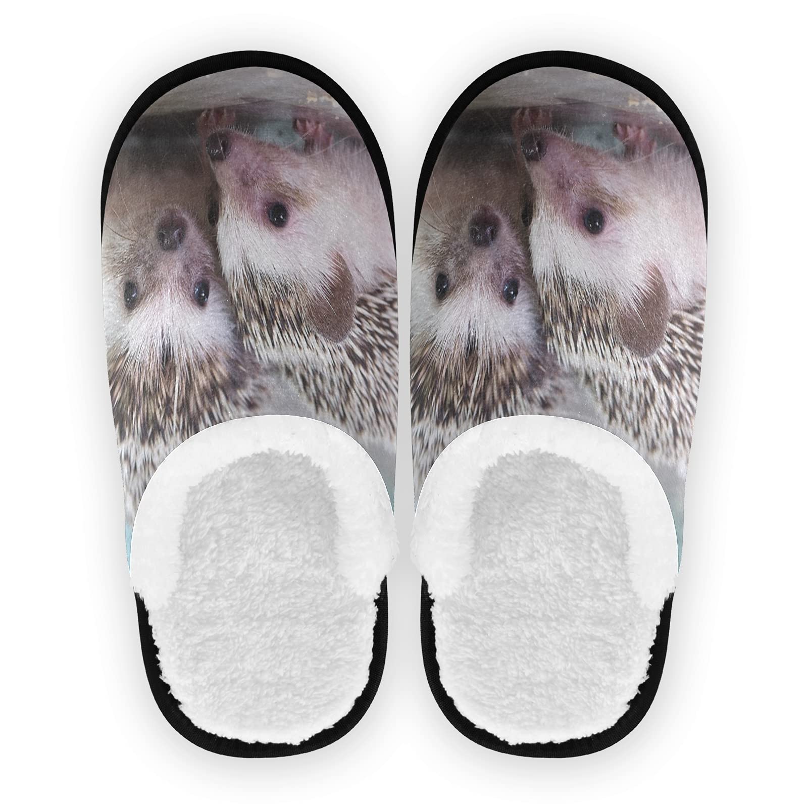 Cute Hedgehog Slippers for Women, Men & Kids - Soft Coral Fleece Indoor House Shoes for Cozy Home & Bedroom Wear - Perfect Gift for Animal Lovers
