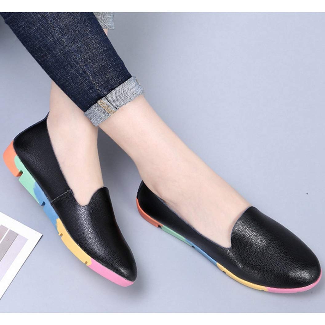 Women's Casual Flat Loafers - Comfortable Leather Moccasins Slip-On Shoes with Pointed Toe | Fashion Sneakers for Work, Travel & Everyday Wear