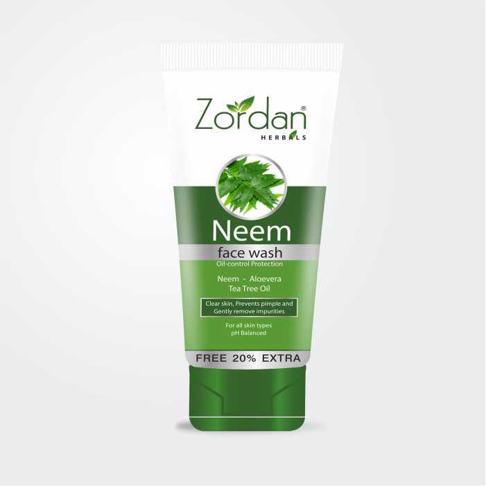 Zordan Herbal Neem Face Wash for Acne-Prone Skin - 60ml | Natural Pimple Treatment for Clear, Glowing Skin | Perfect for Daily Skincare Routine & Teenage Acne Care