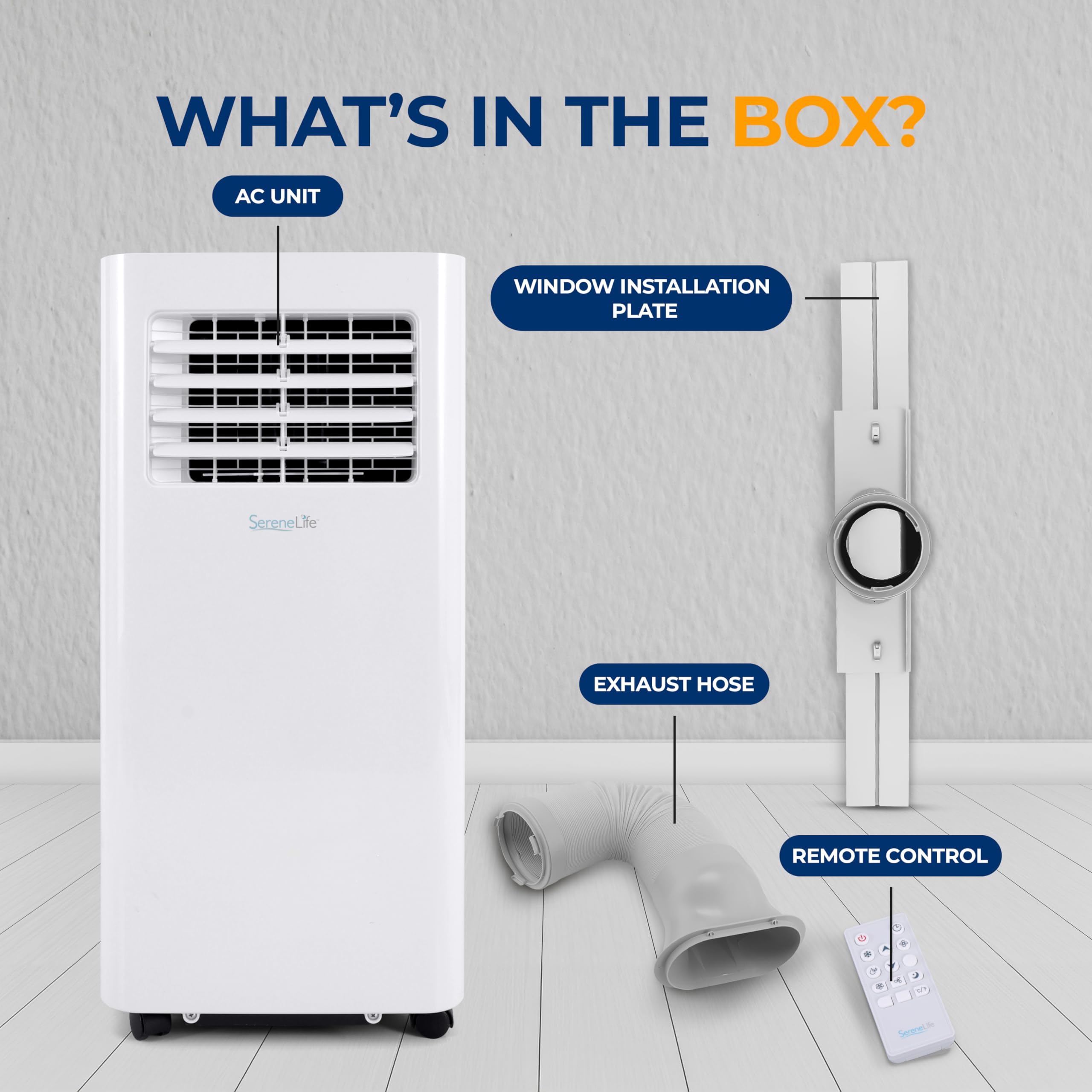 SereneLife 10,000 BTU Portable Air Conditioner with Dehumidifier - WiFi & Remote Control for Rooms Up to 450 Sq Ft - Window Mount Kit Included - Perfect for Bedroom, Office & Small Spaces Cooling