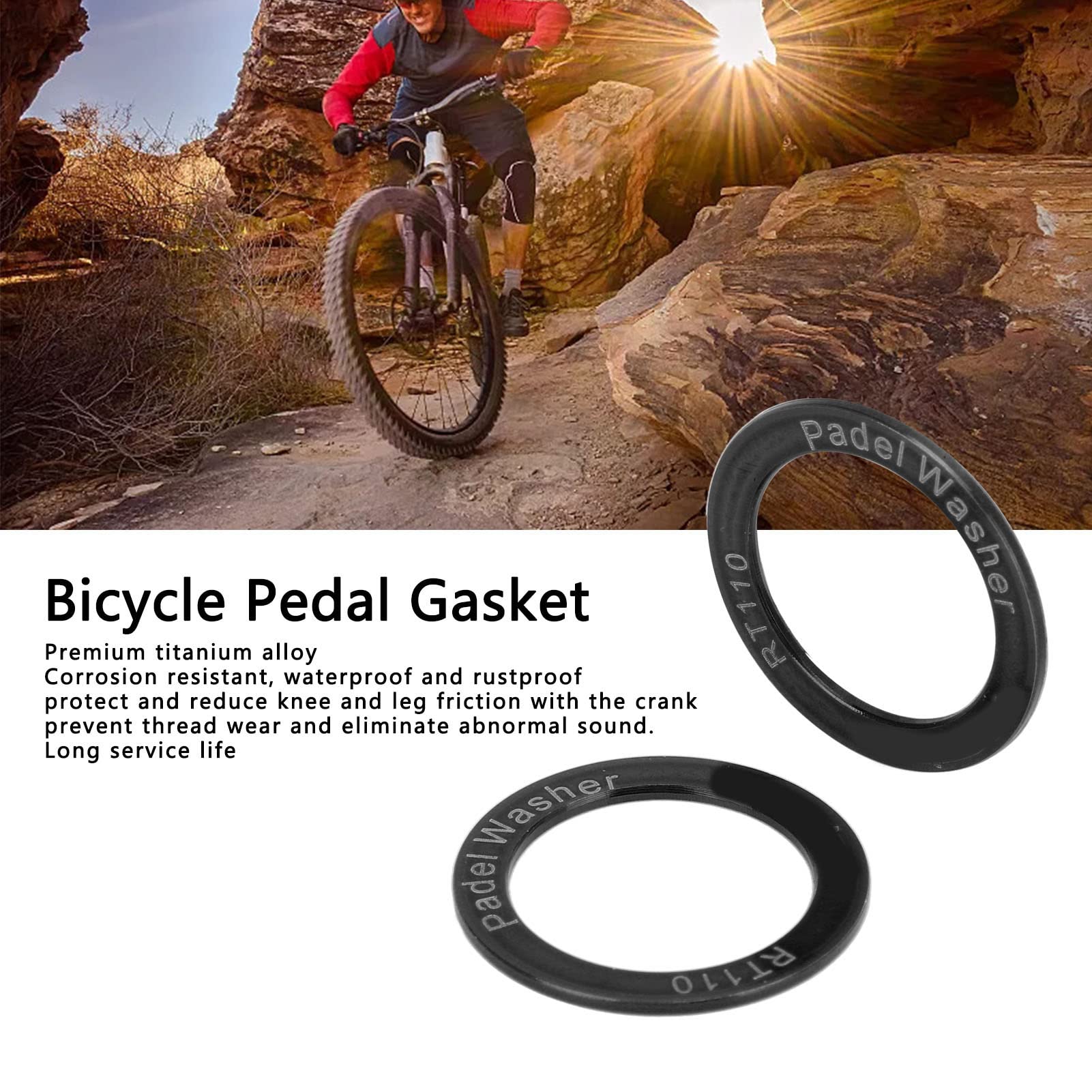 VBESTLIFE 2Pcs Rustproof Alloy Extended Bike Pedal Washers - Durable Pedal Gasket for Mountain Bikes & Road Bikes - Perfect for Cycling, Commuting & Outdoor Adventures