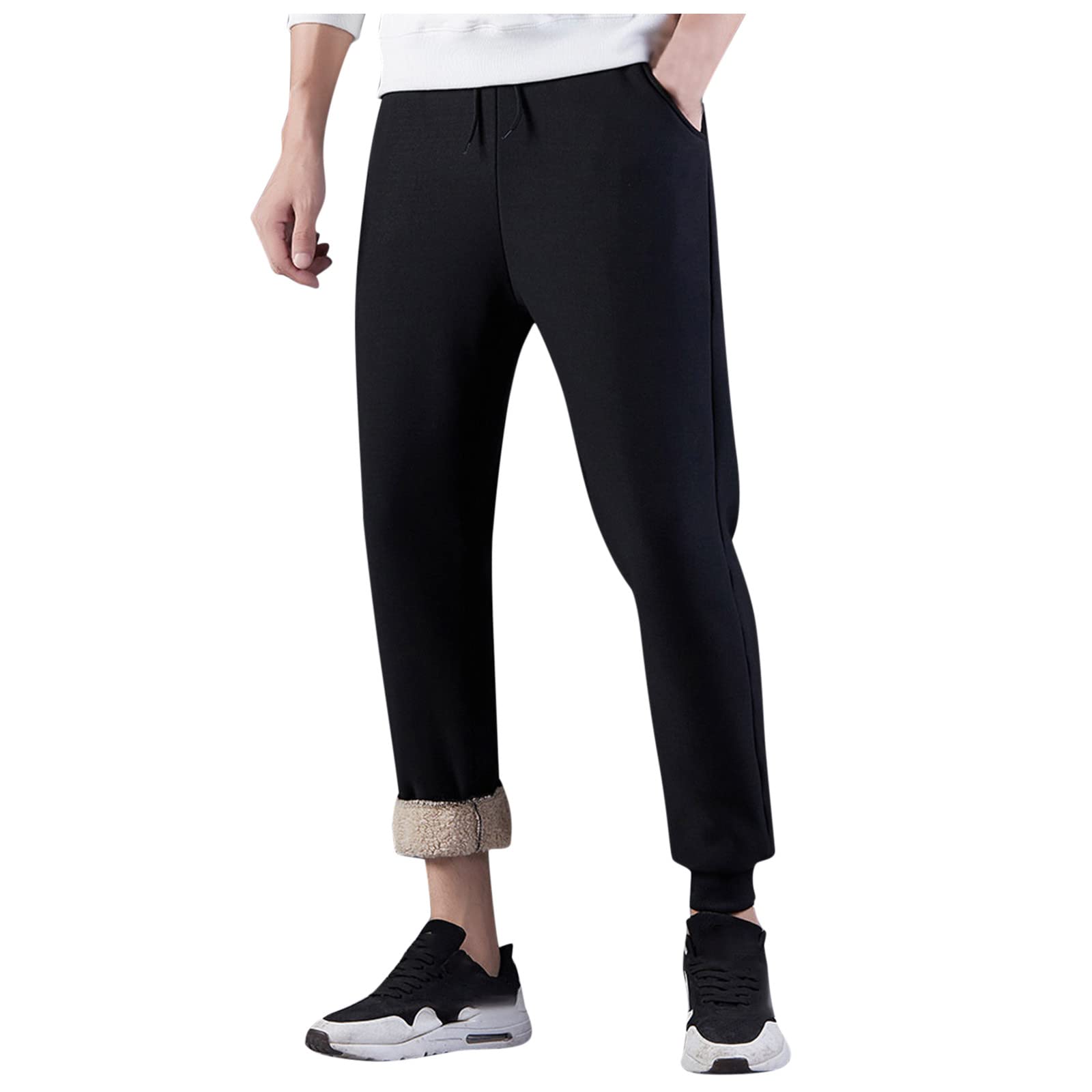 UBST Men's Heavyweight Fleece Sweatpants - Winter Warm Velour Velvet Lined Joggers for Outdoor Workout & Casual Wear | Cozy Lounge Pants for Home, Gym & Cold Weather Activities