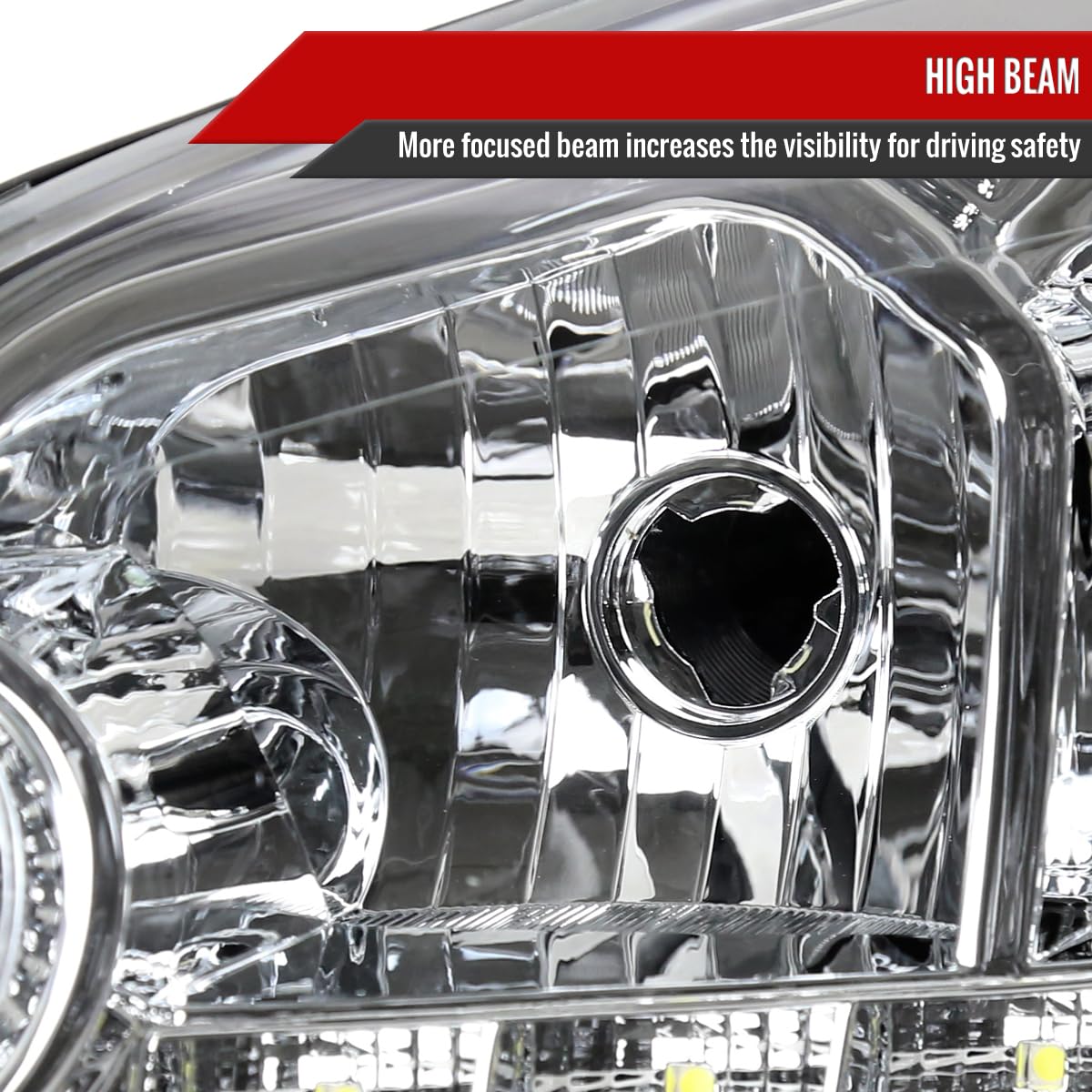 2006-2013 Car Replacement Clear Headlights with LED DRL Lamps - Compatible with 06-07 Models - Upgrade for Improved Visibility & Style