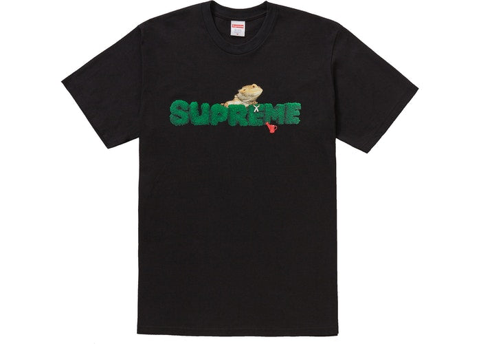 Supreme Lizard Graphic T-Shirt for Men - Black Cotton Short Sleeve Tee - Streetwear Fashion for Casual Wear & Urban Style