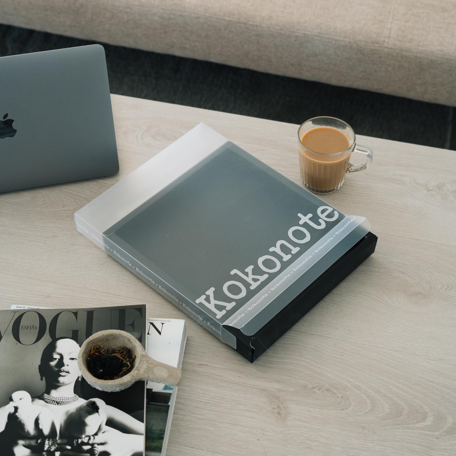 Kokonote 2025 Weekly Planner - Misty Gray Hardcover Diary | 8.3 x 9.8 Inches (21 x 25 cm) | August 2024 - December 2025 Calendar | Includes Stickers & Tabs | Perfect for Office, School & Personal Organization