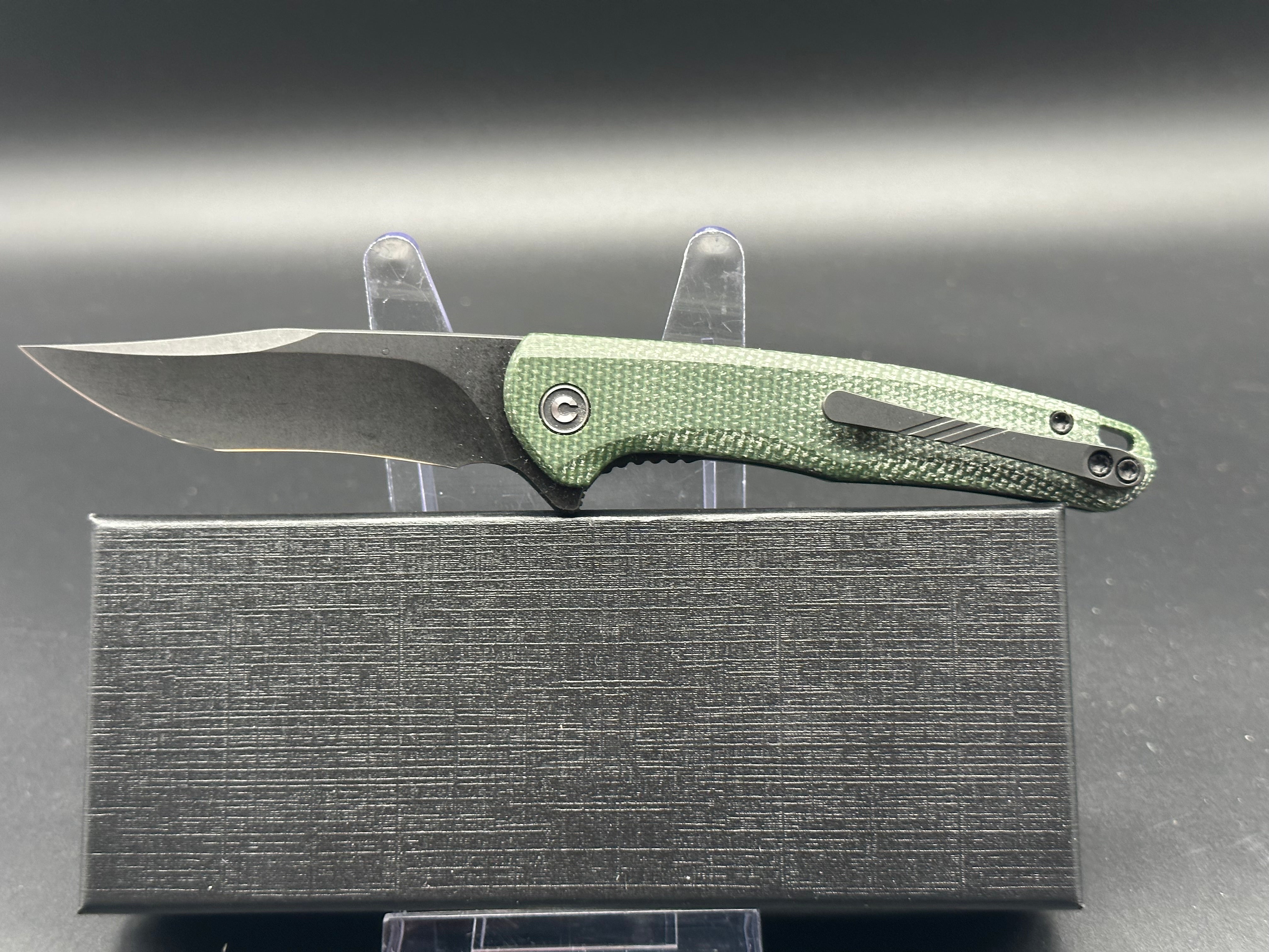 Civivi Mini Sandbar Pocket Knife - Green Micarta Handle, EDC Folding Knife for Outdoor, Camping & Everyday Carry