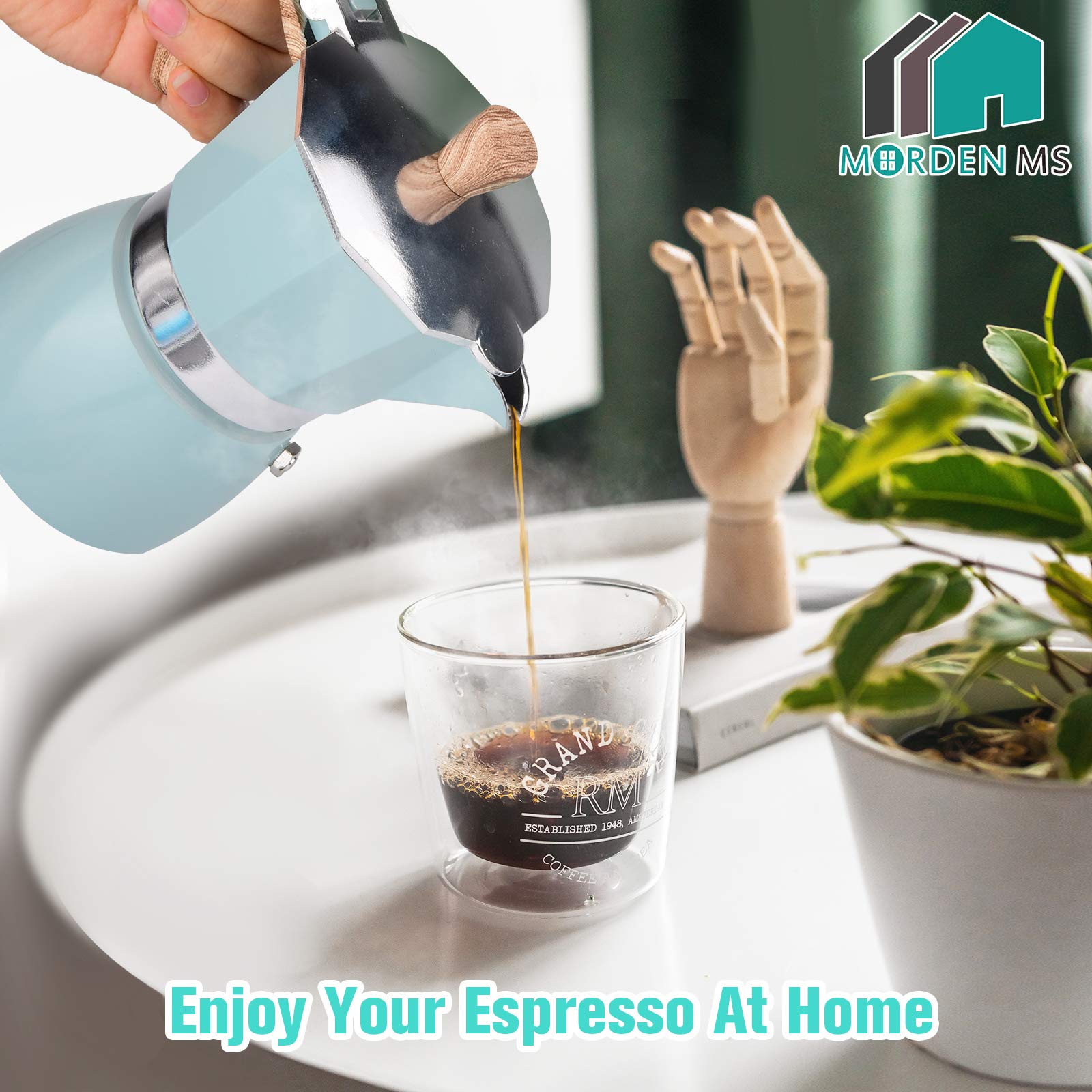 Premium Moka Pot Stovetop Espresso Maker - 6 Cup Italian Coffee Maker, 10 oz Manual Cuban Percolator for Authentic Espresso - Perfect for Home Brewing, Camping & Gifts