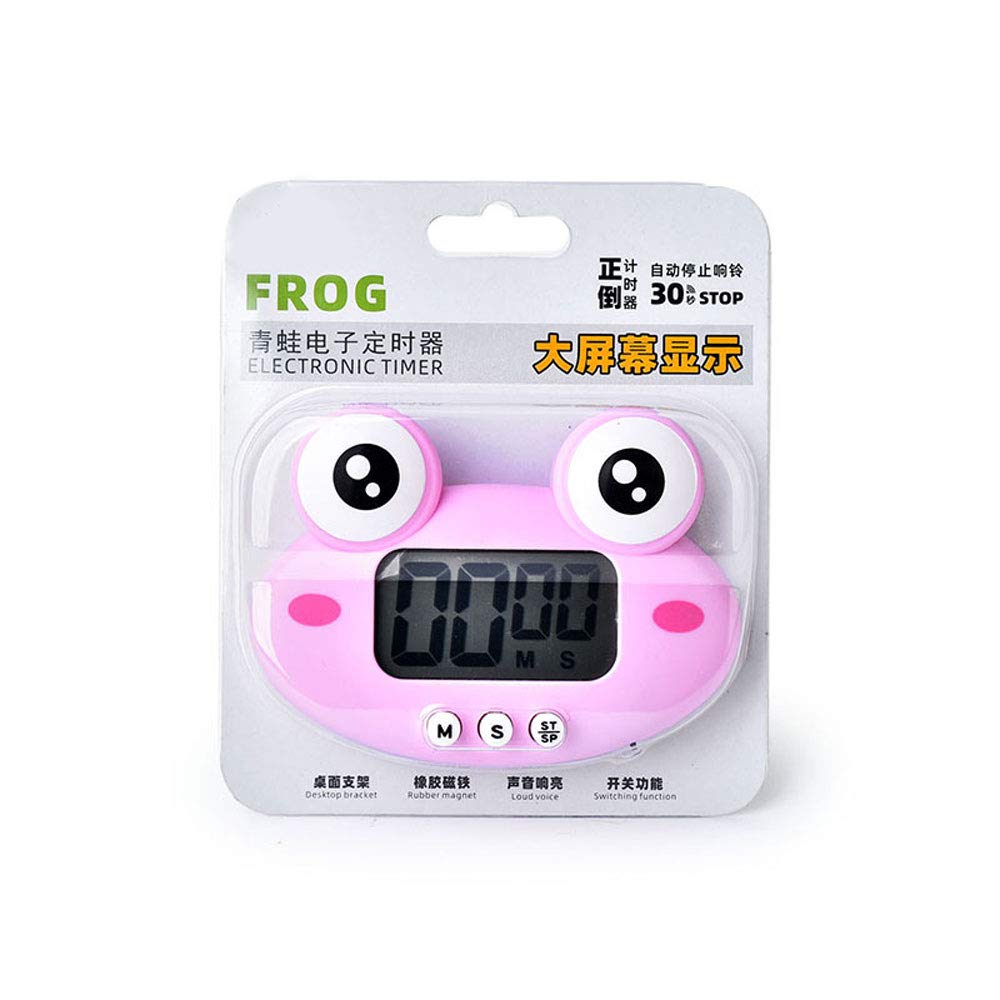 Cartoon Frog Digital Kitchen Timer - 99 Minute Countdown with Loud Alarm, Cooking Timer for Baking, Kids, Classrooms (Pink) | Perfect for Baking, Homework, Games & Classroom Activities